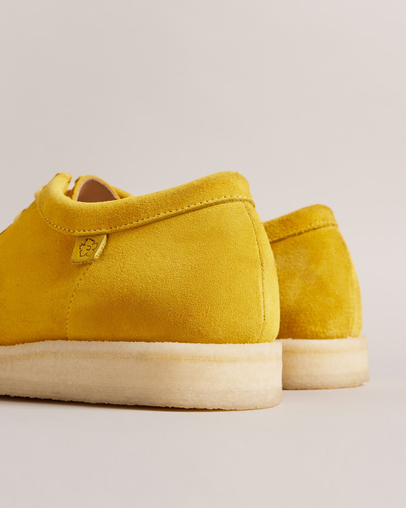 Yellow Magnolia Embroidered Suede Shoes Ted Baker