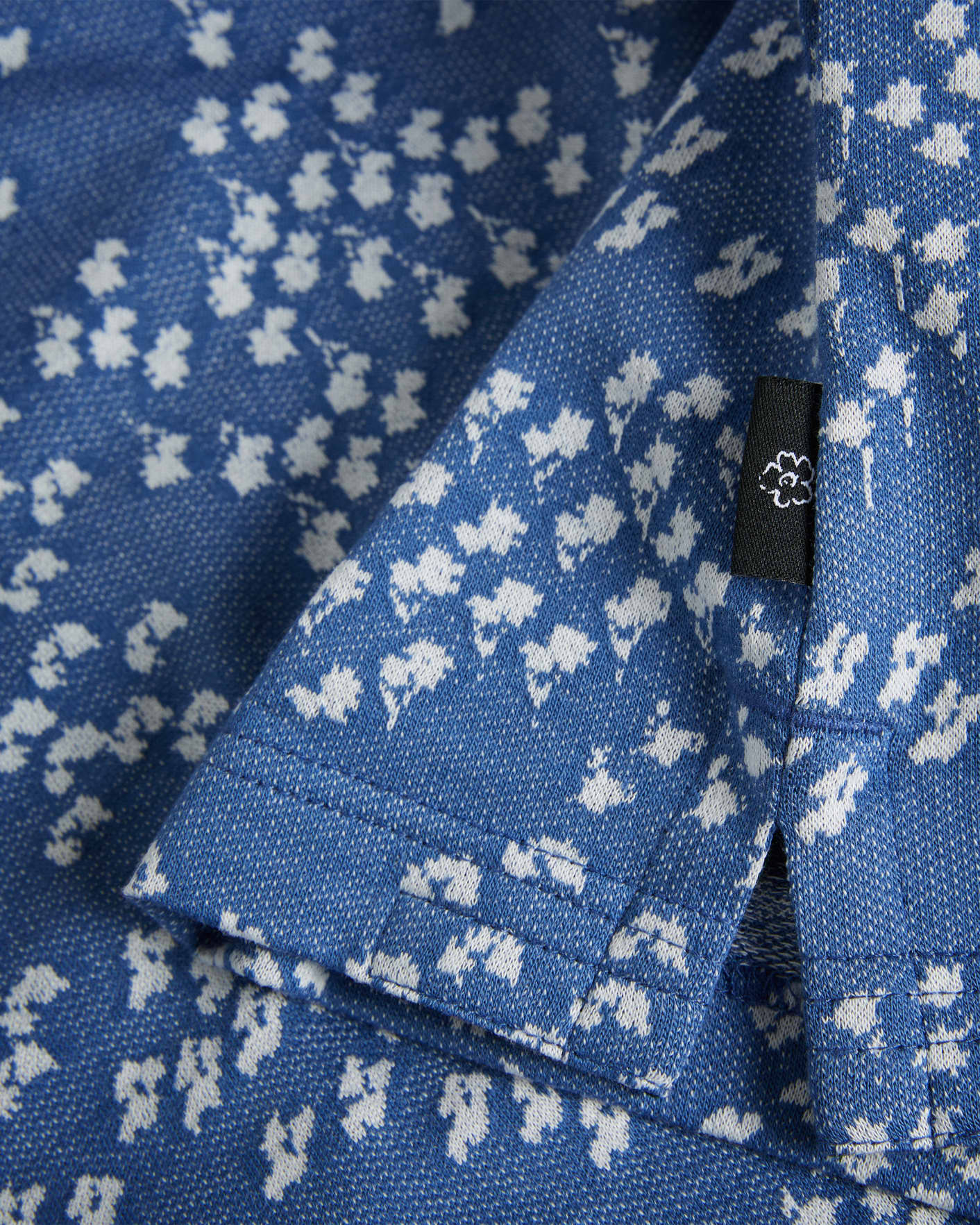 Light Blue Short Sleeve All-Over Floral Jacquard Polo Ted Baker