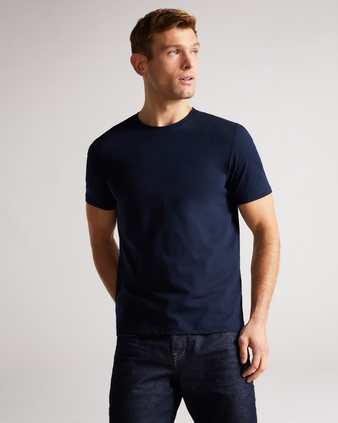 Navy Short Sleeve Plain T Shirt Ted Baker