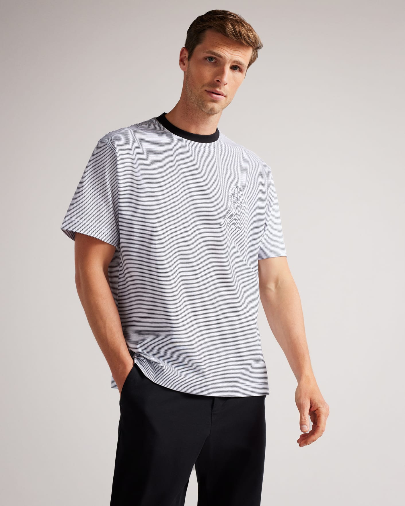 White Short Sleeve Sublimation Printed T-Shirt Ted Baker