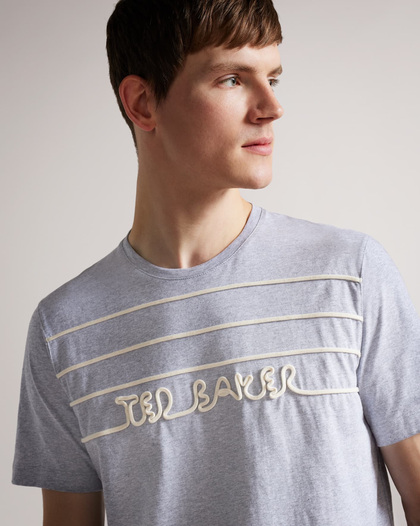 Gris Camiseta Detalle Cuerda Logo Ted Baker