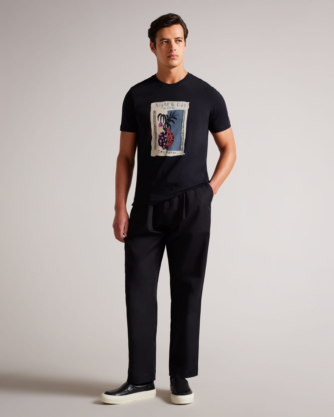 Black Graphic Printed T Shirt Ted Baker