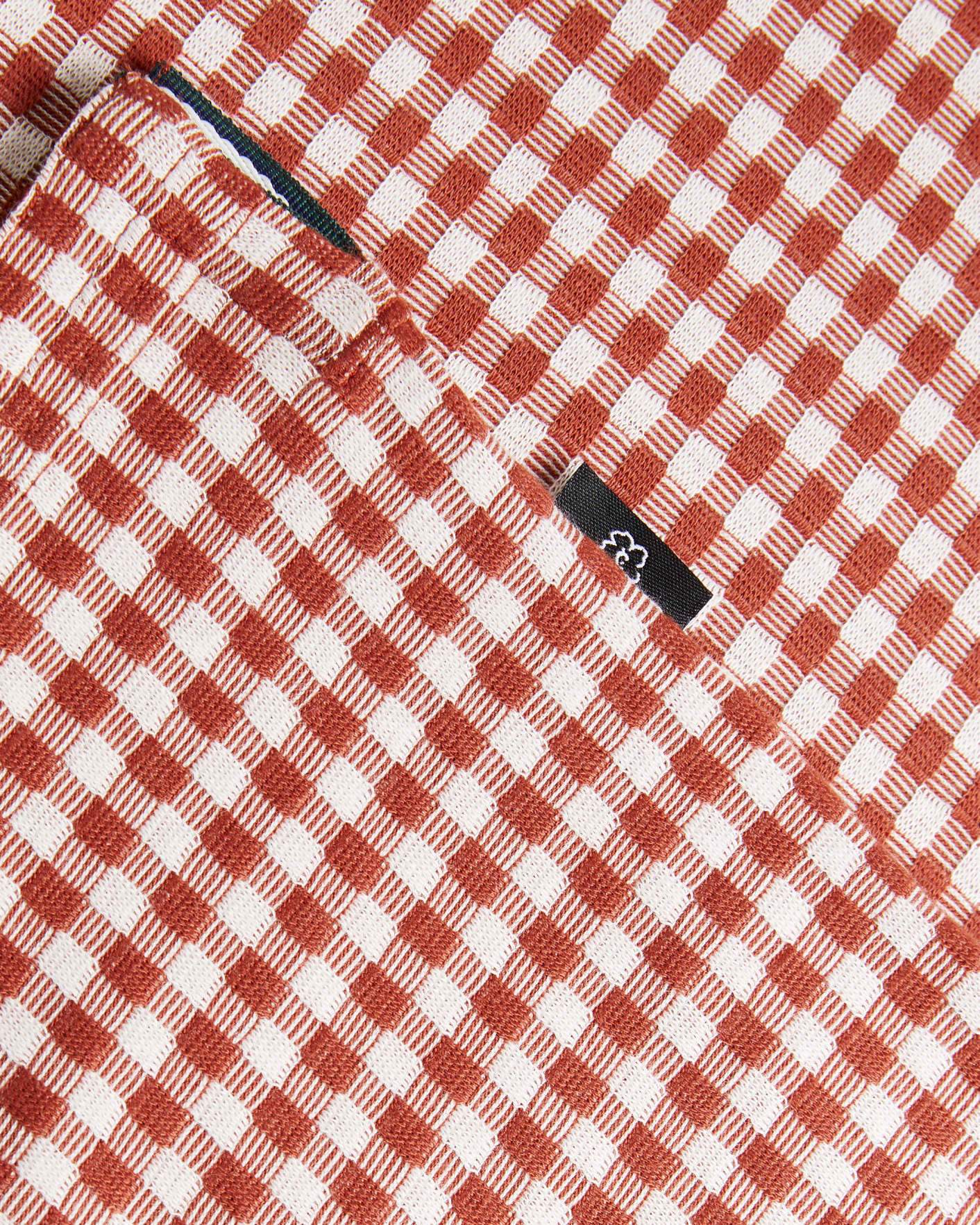 Burnt Red Short Sleeve Gingham T-Shirt Ted Baker
