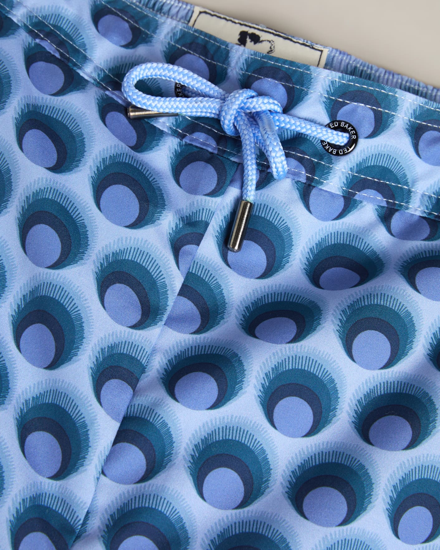 Hellblau Bedruckte Badehose mit geometrischem Muster Ted Baker