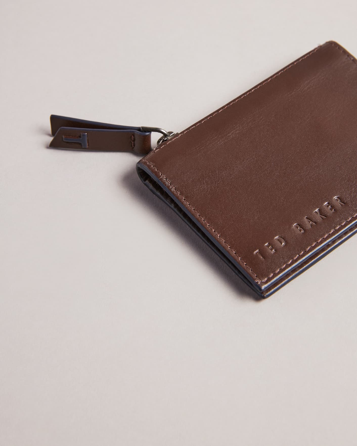 Brown-Chocolate Zipped Cardholder Ted Baker