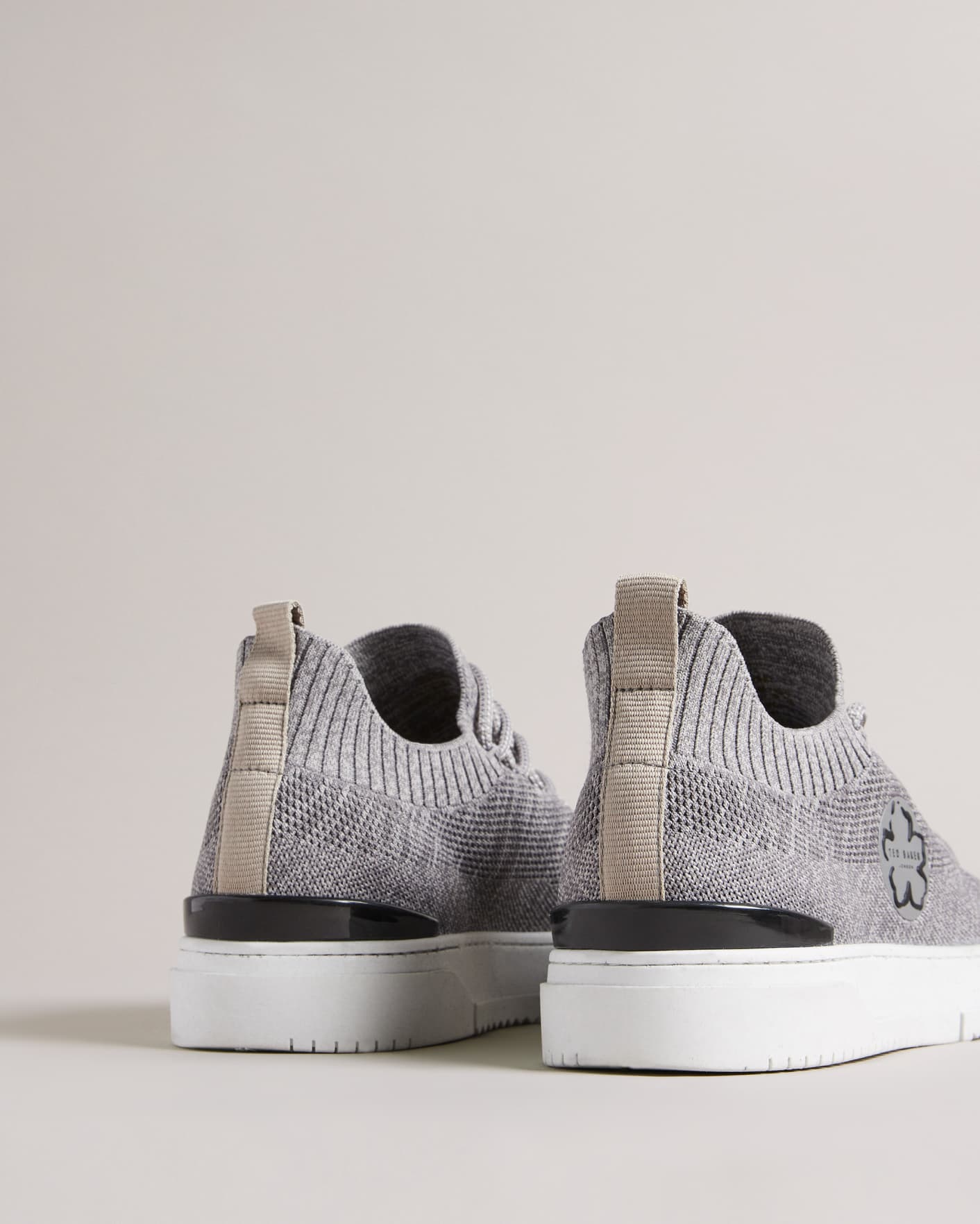 Gray Knitted Marl Low Top Trainers Ted Baker