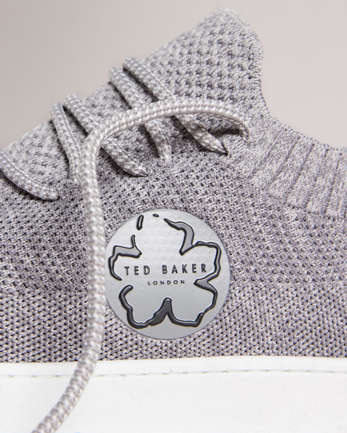 Grey Knitted Marl Low Top Trainers Ted Baker