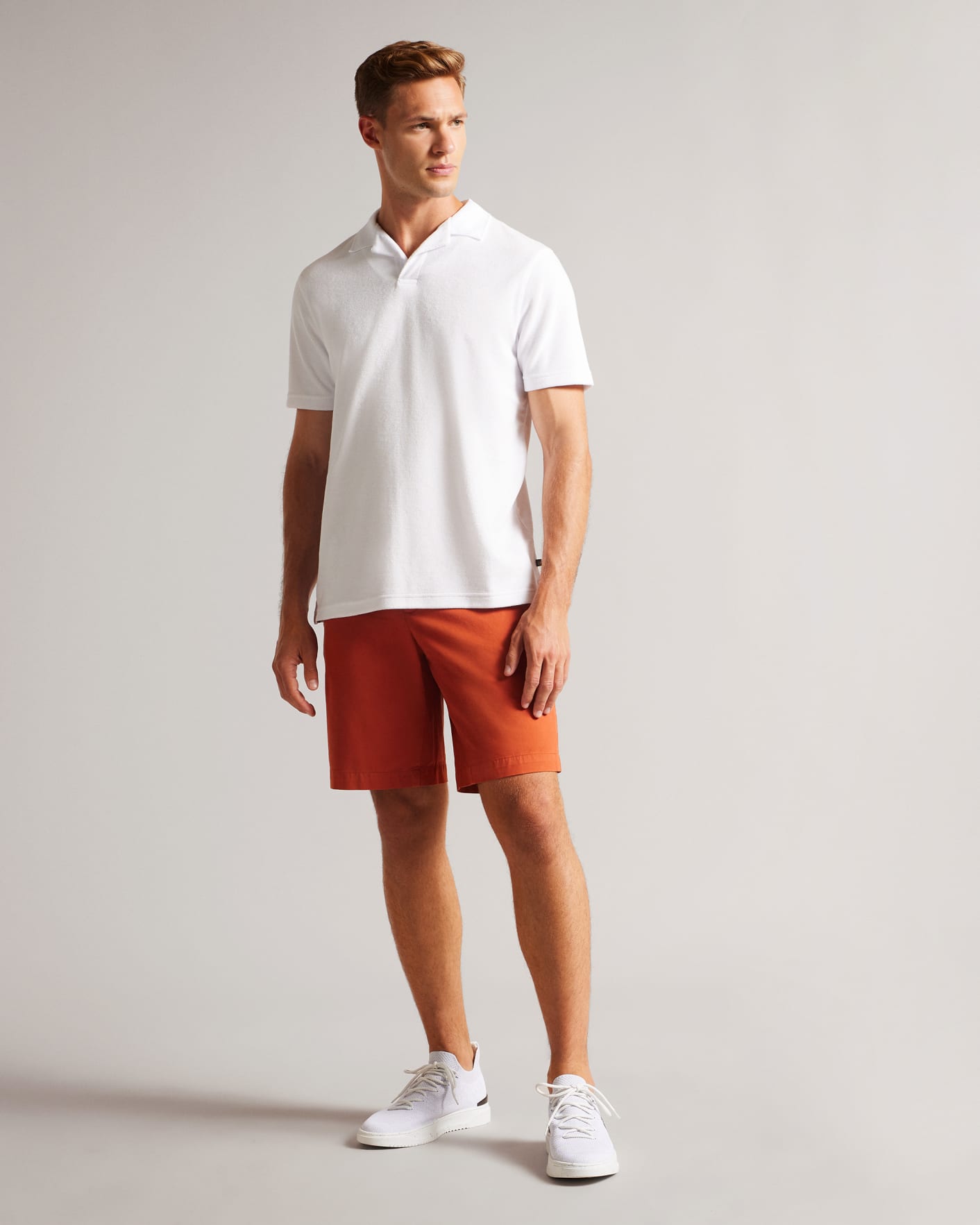 White Knitted Marl Low Top Trainers Ted Baker
