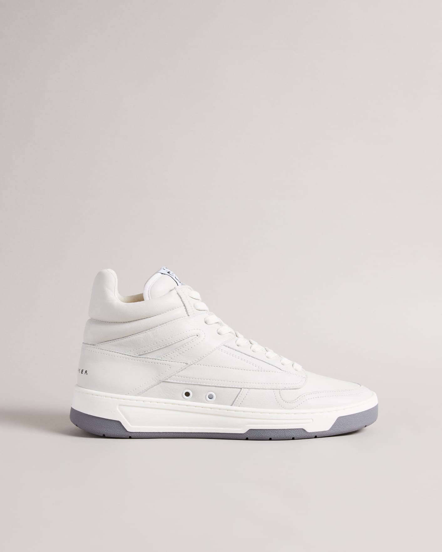 White Leather High Top Skate Trainers Ted Baker