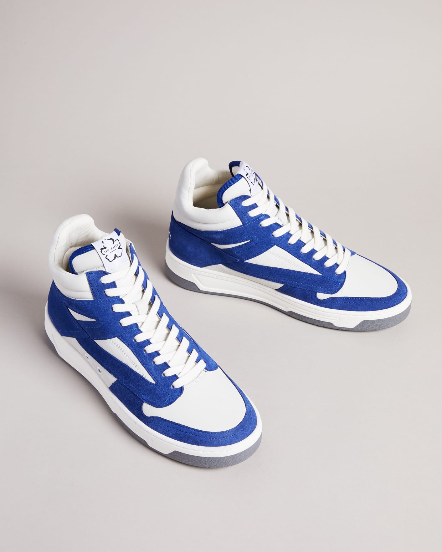 Blue Leather Suede High Top Skate Trainers Ted Baker