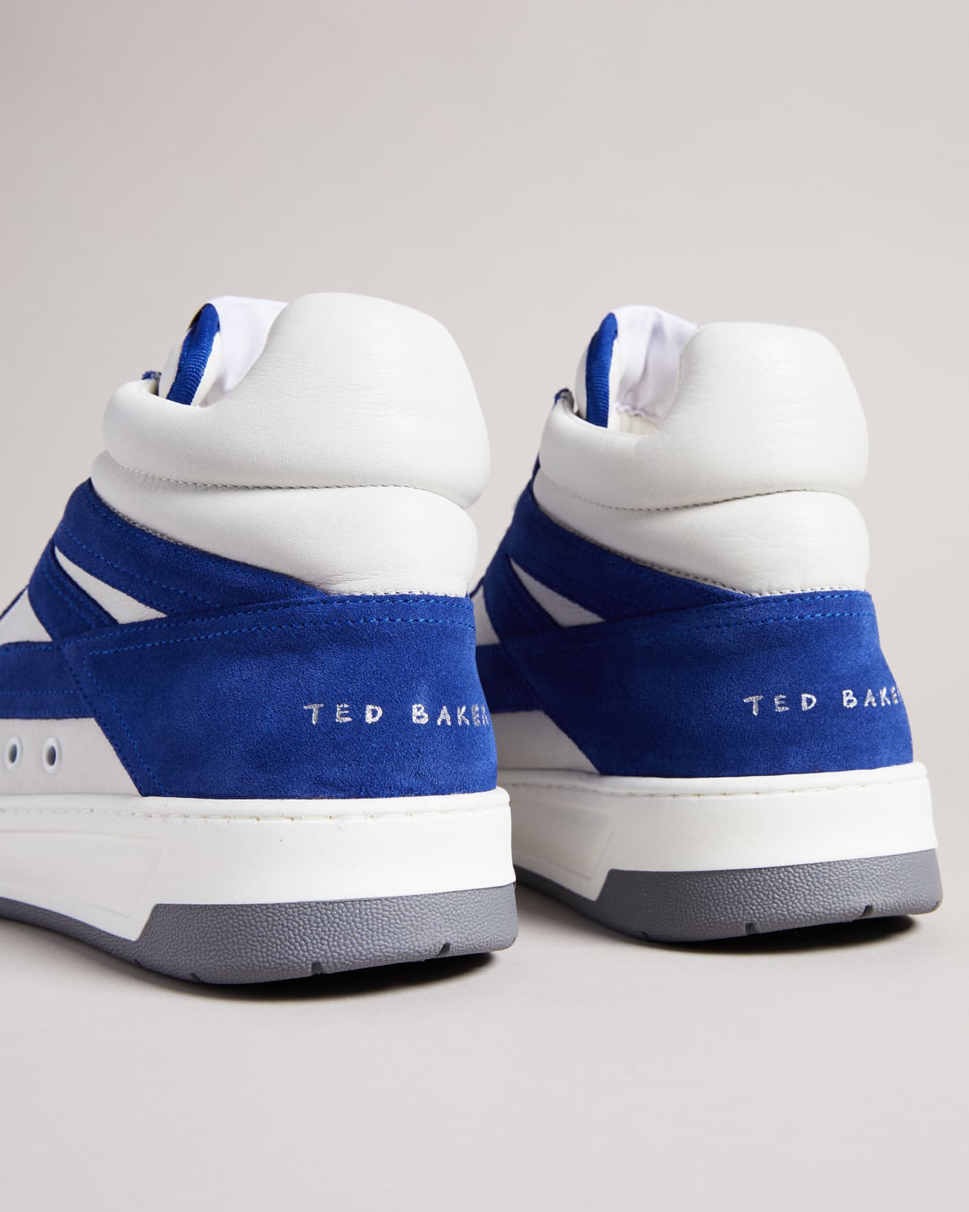 Blue Leather Suede High Top Skate Trainers Ted Baker