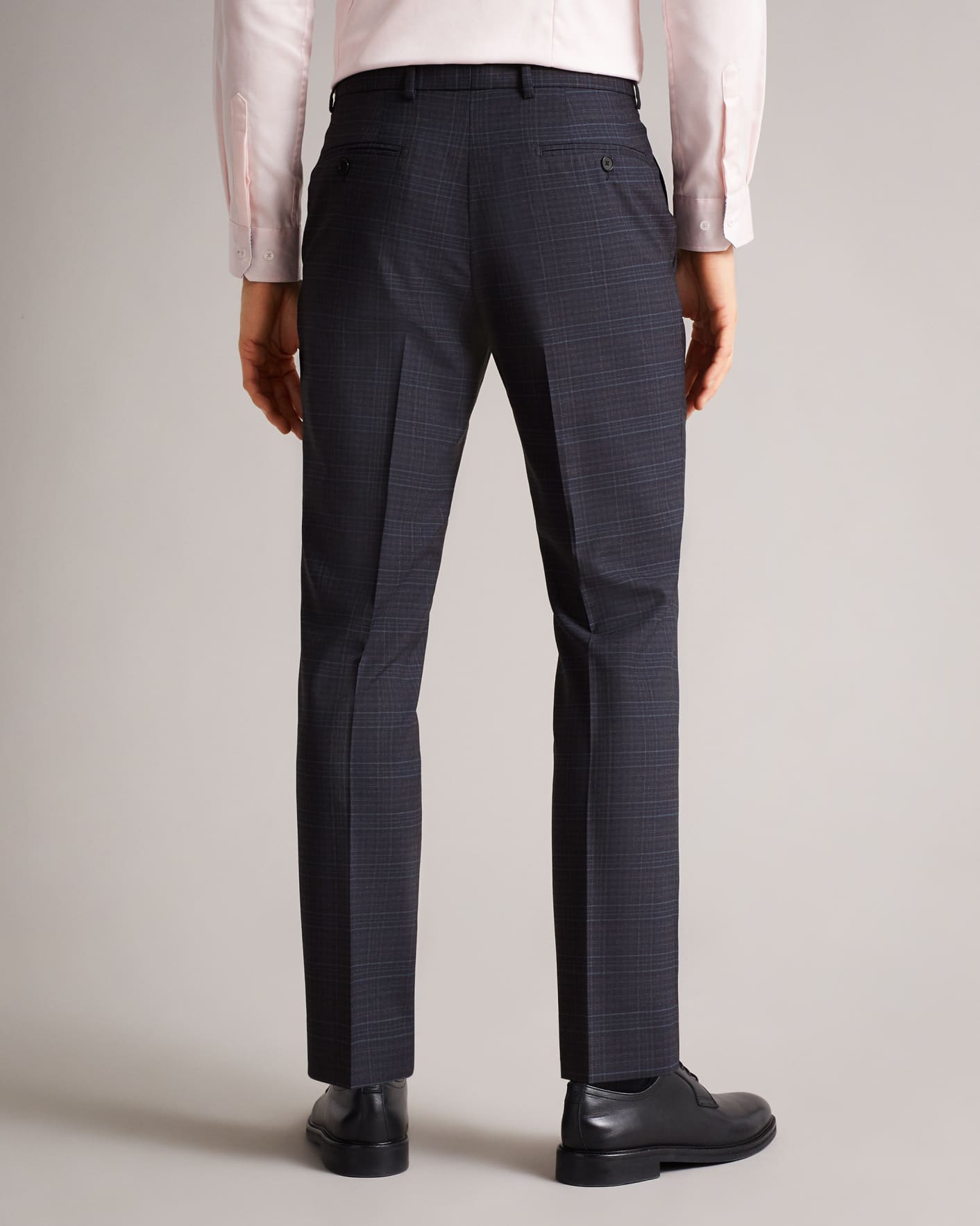 Navy Slim Navy Check Suit Trousers Ted Baker