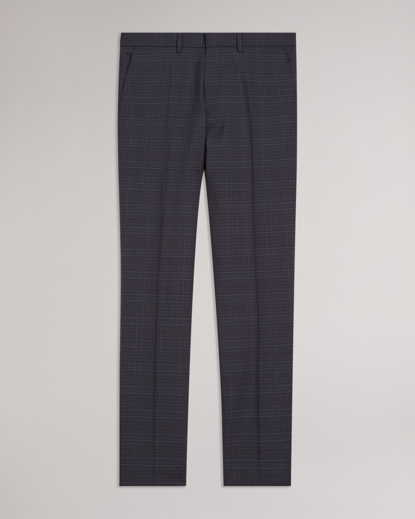 Navy Slim Navy Check Suit Trousers Ted Baker