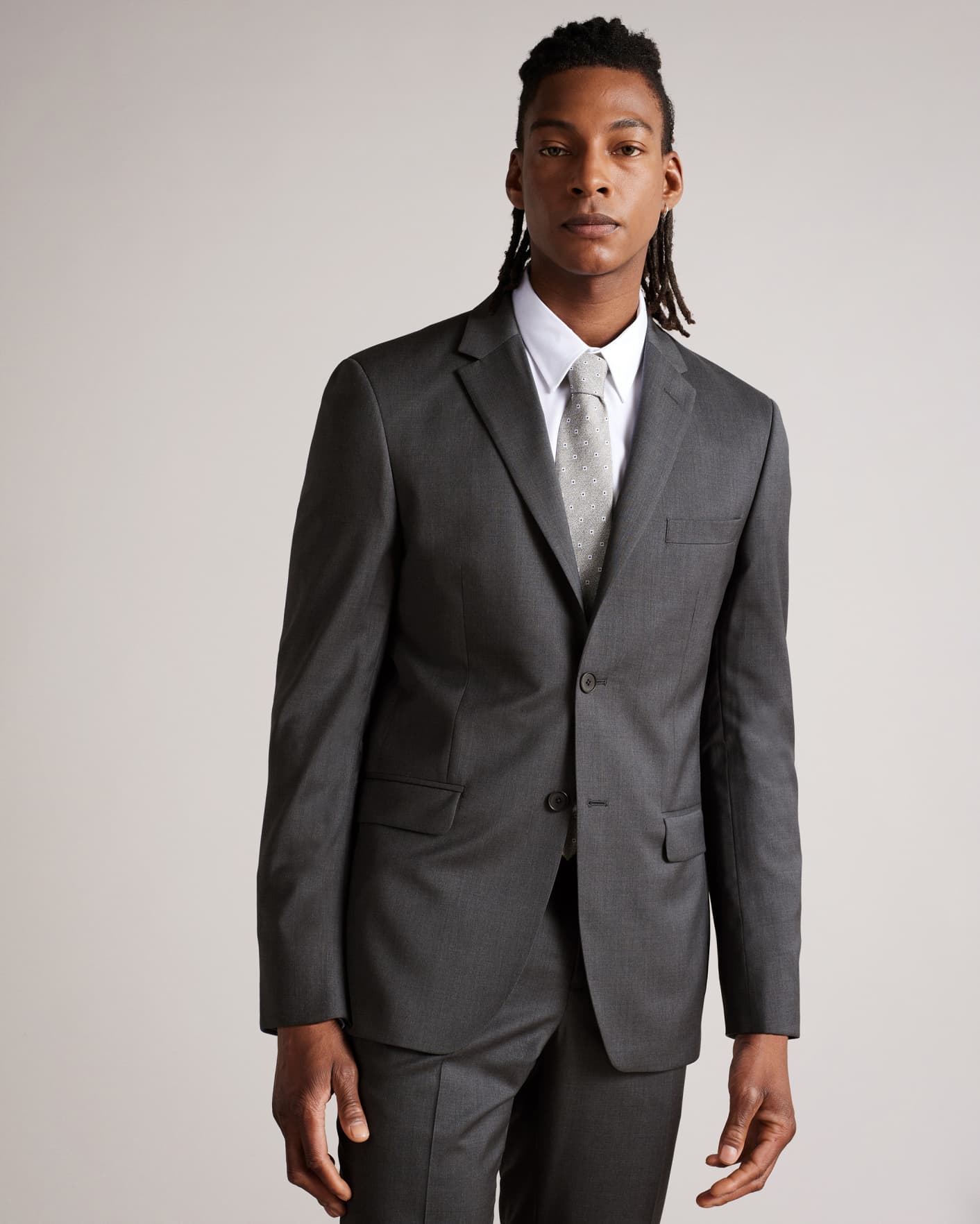 Charcoal Slim Charcoal Twill Suit Jacket Ted Baker