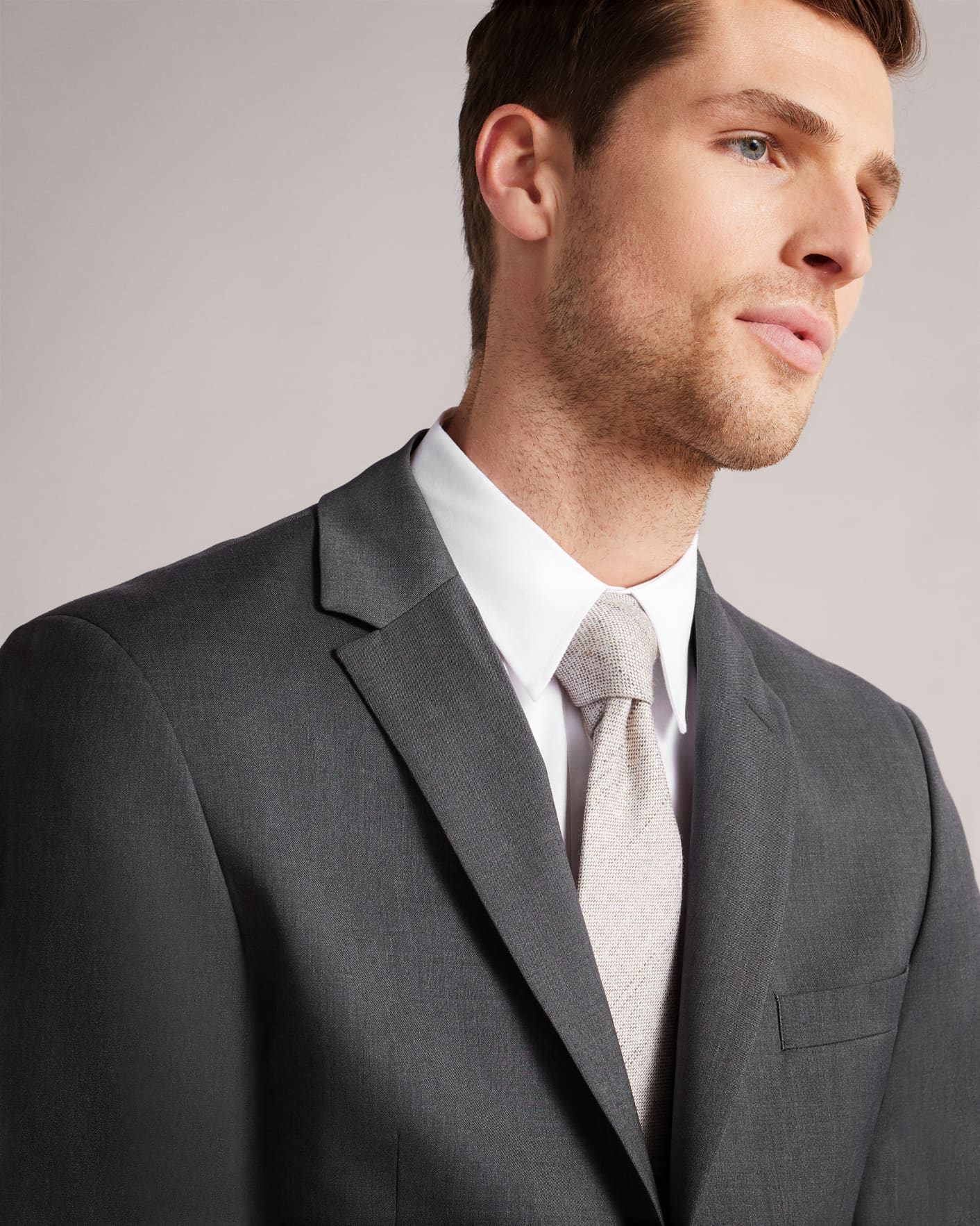 Charcoal Regular Charcoal Twill Suit Jacket Ted Baker
