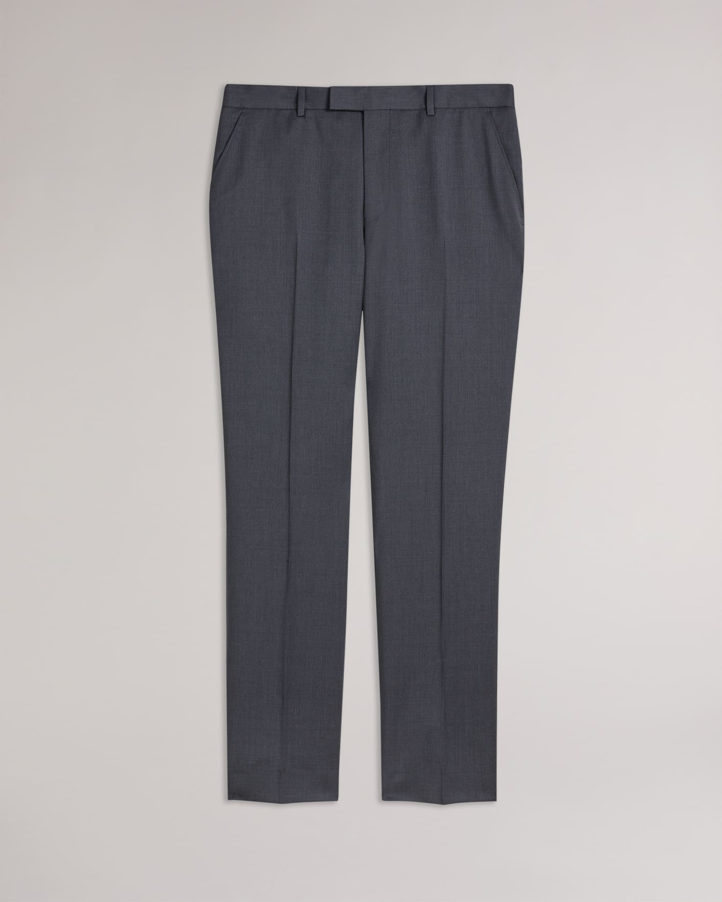 Charcoal Regular Fit Charcoal Twill Suit Trousers Ted Baker