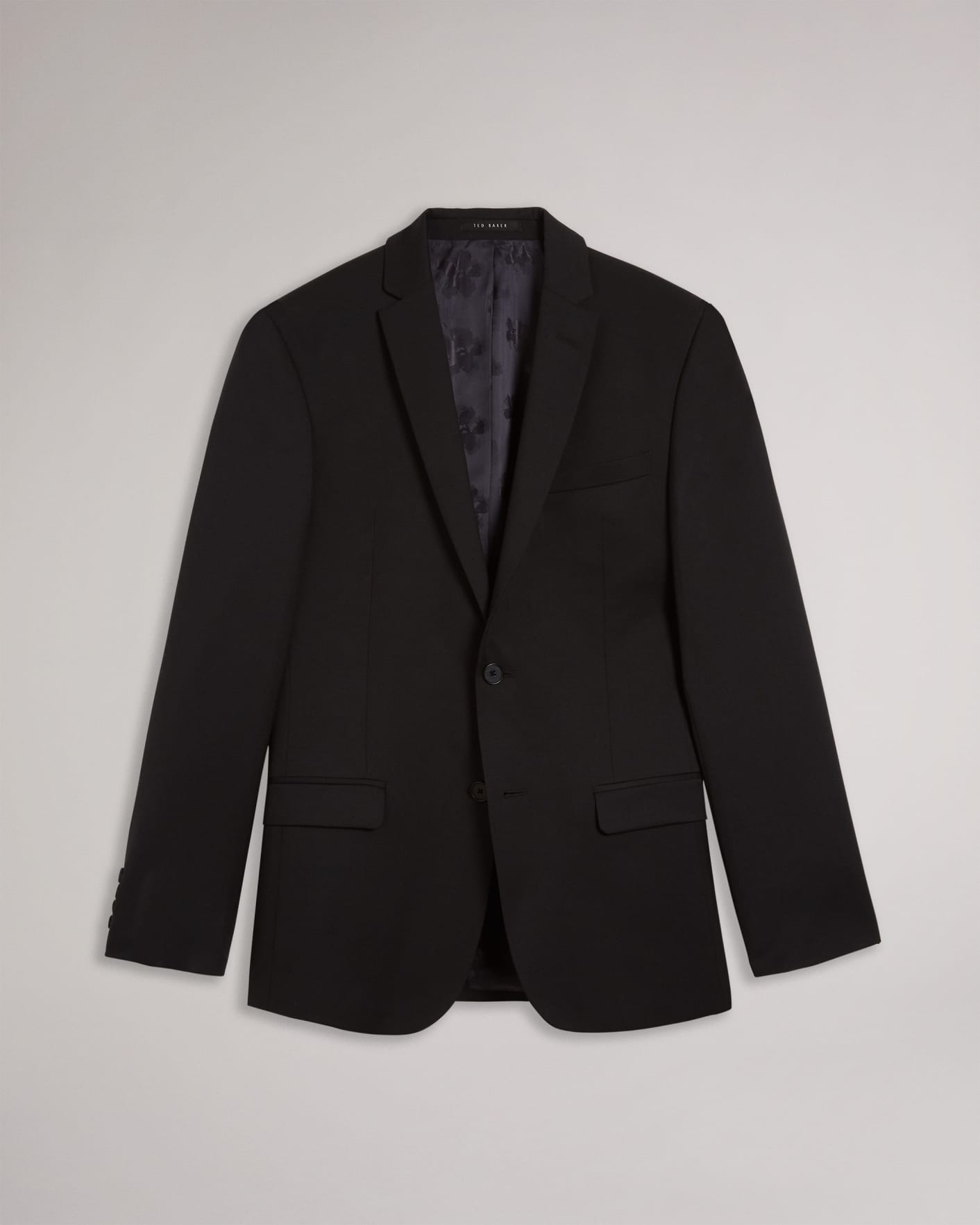 Black Slim Fit Black Twill Suit Jacket Ted Baker
