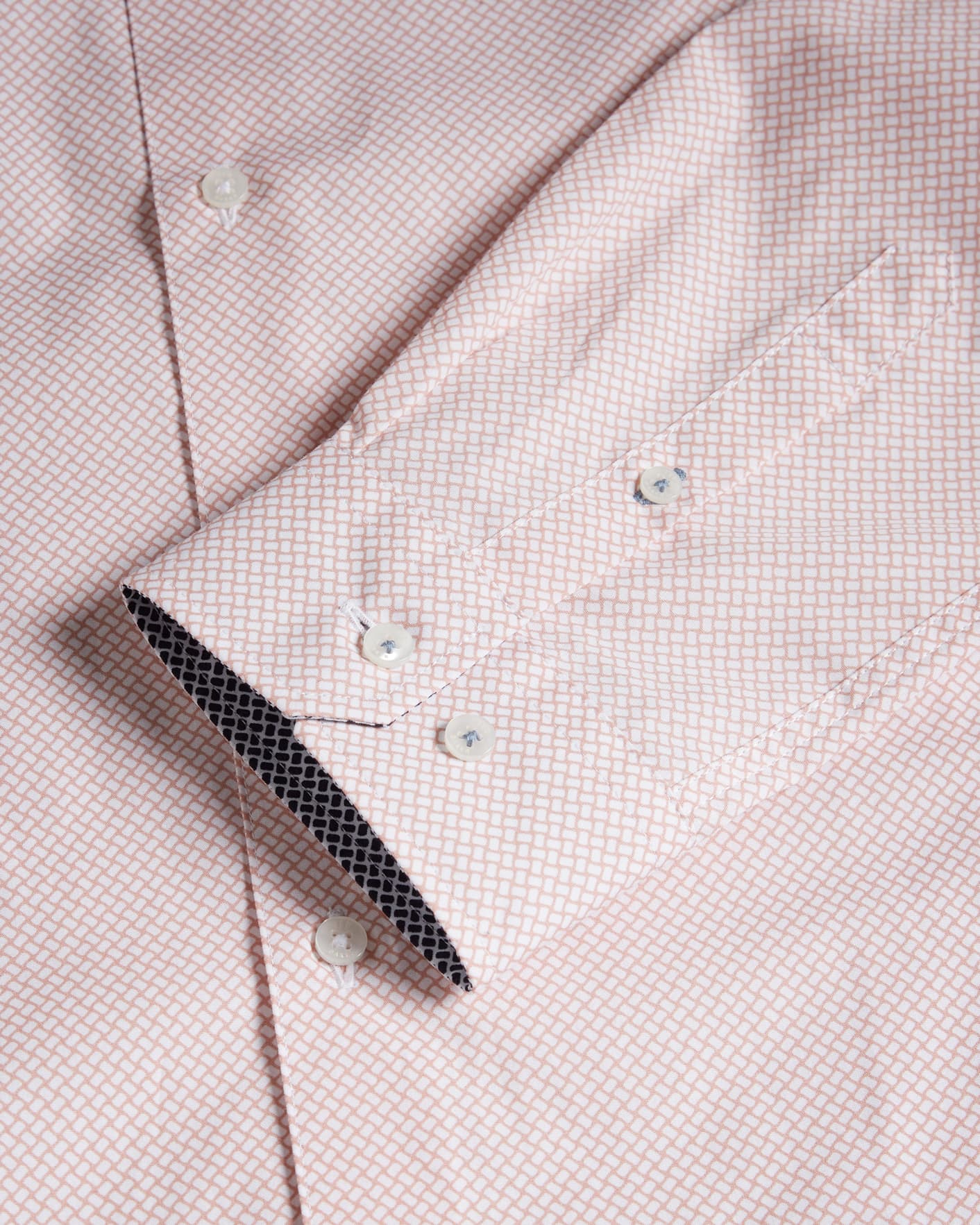 Pink Long Sleeve Slim Fit Shirt Ted Baker
