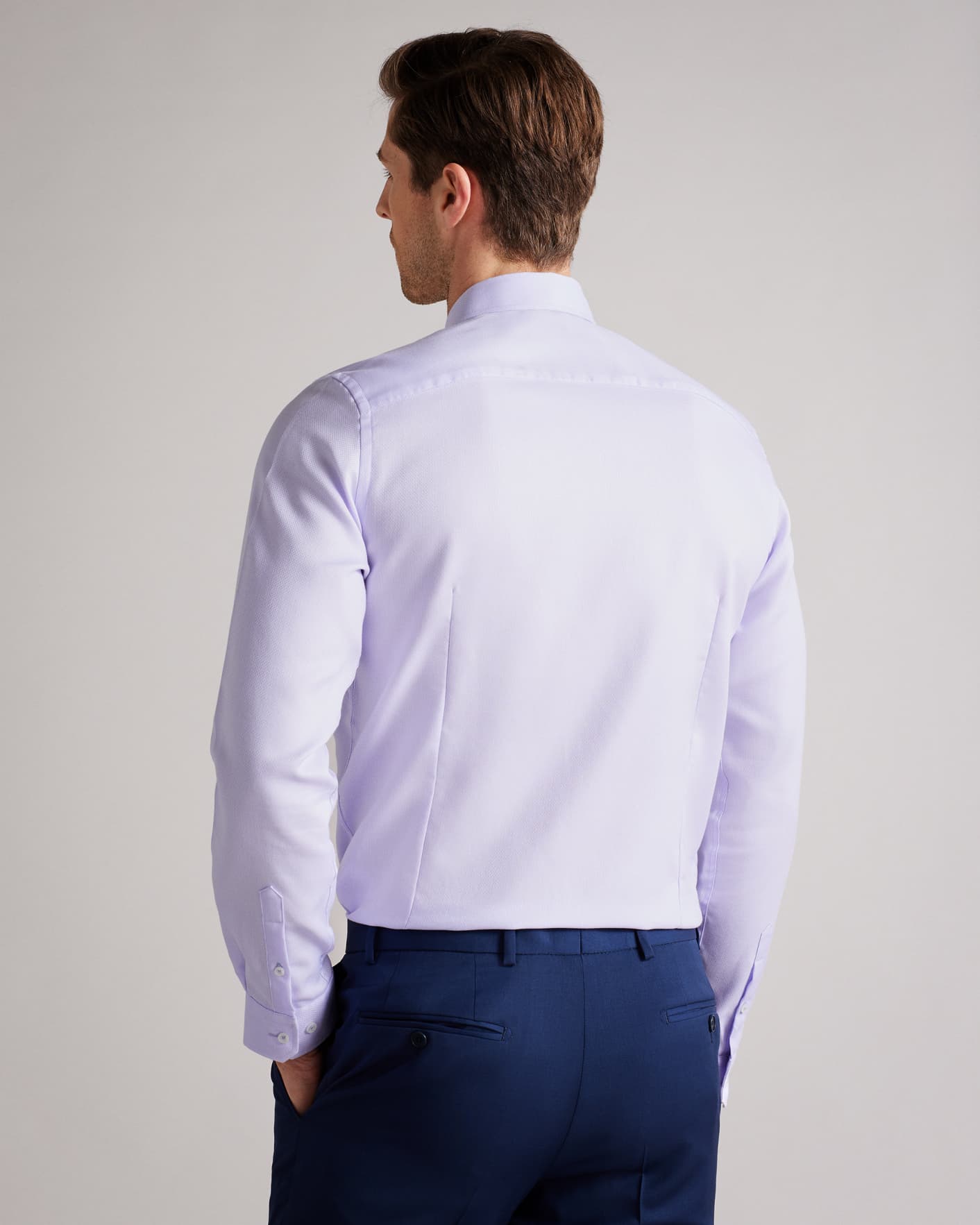 Lilac Long Sleeve Slim Fit Shirt Ted Baker