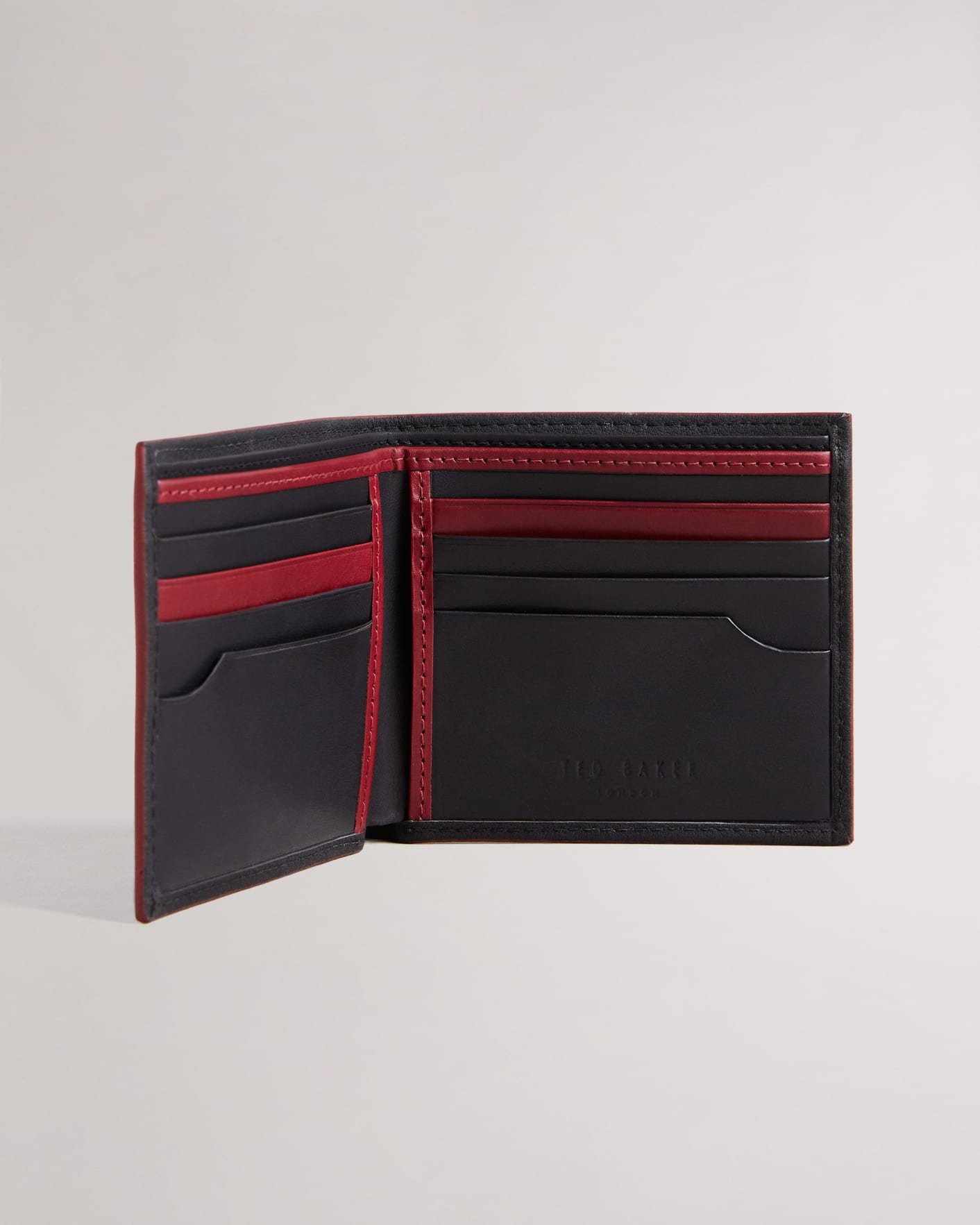 Black Leather Bifold Wallet Ted Baker