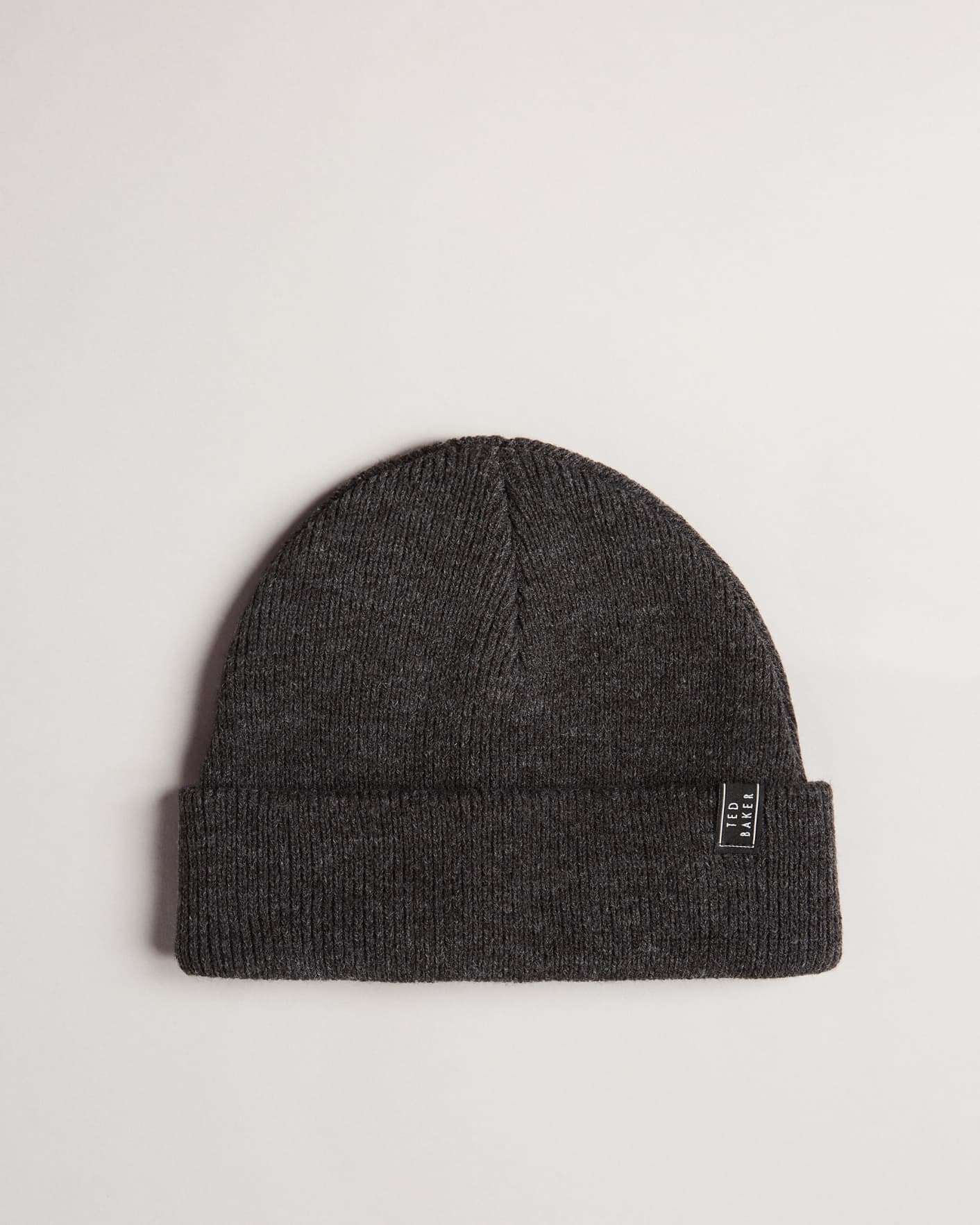 Charcoal Ribbed Beanie Hat Ted Baker