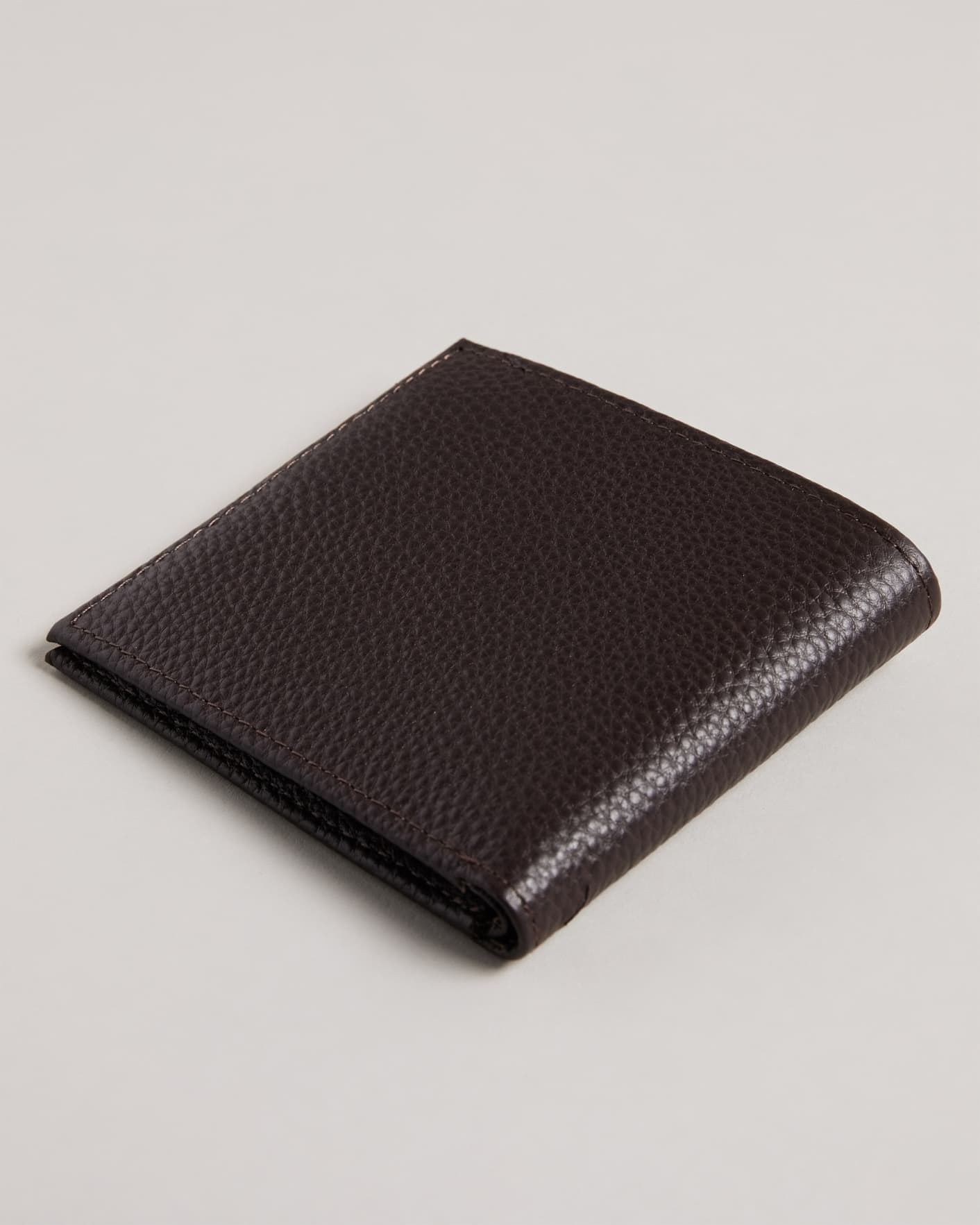 Brown-Chocolate Leather Bifold Wallet Ted Baker