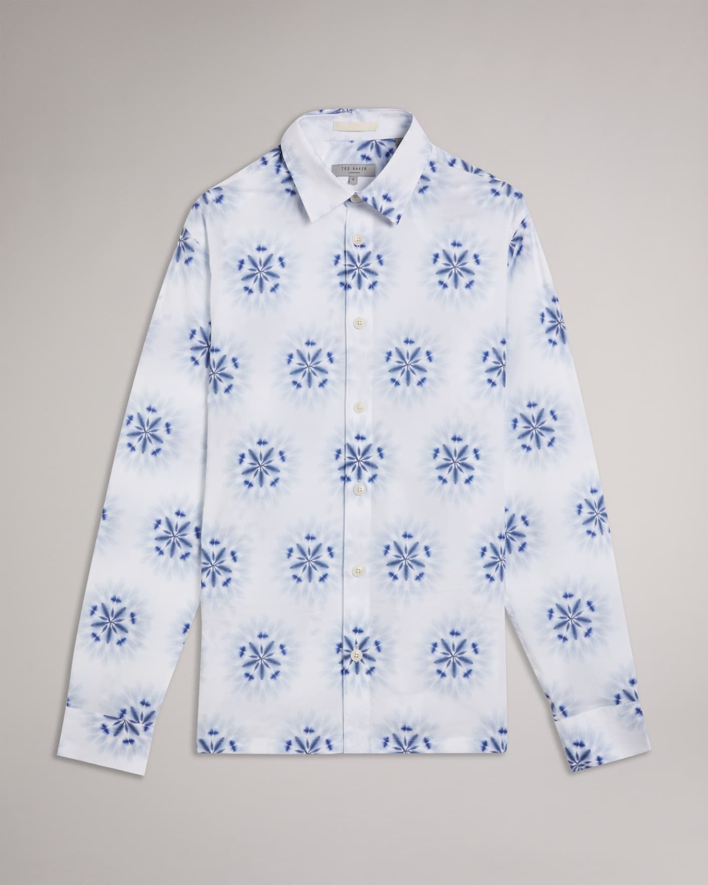 White Long Sleeve Floral Printed Shirt Ted Baker