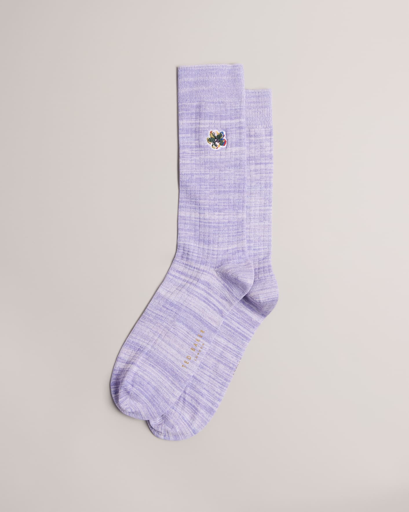 Lilac Twisted Yarn Rib Socks Ted Baker