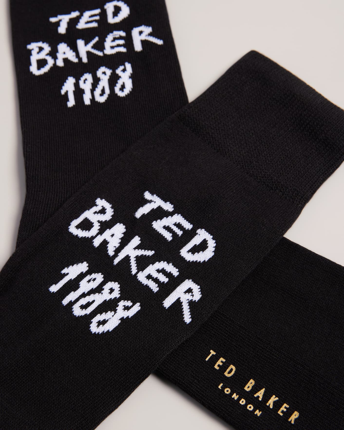 Black Branded Sports Socks Ted Baker