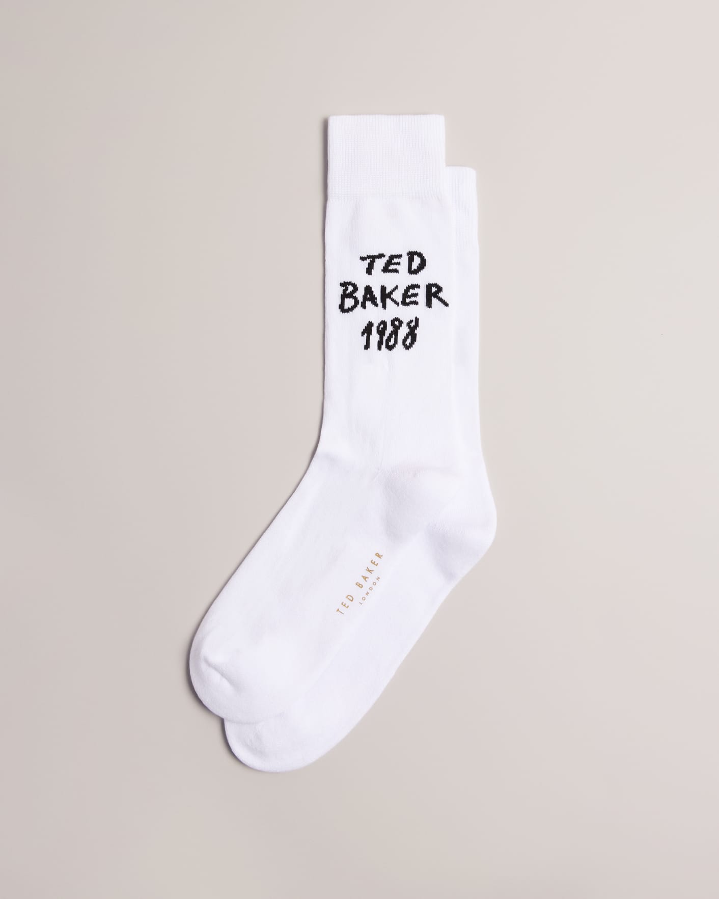 White Branded Sports Socks Ted Baker
