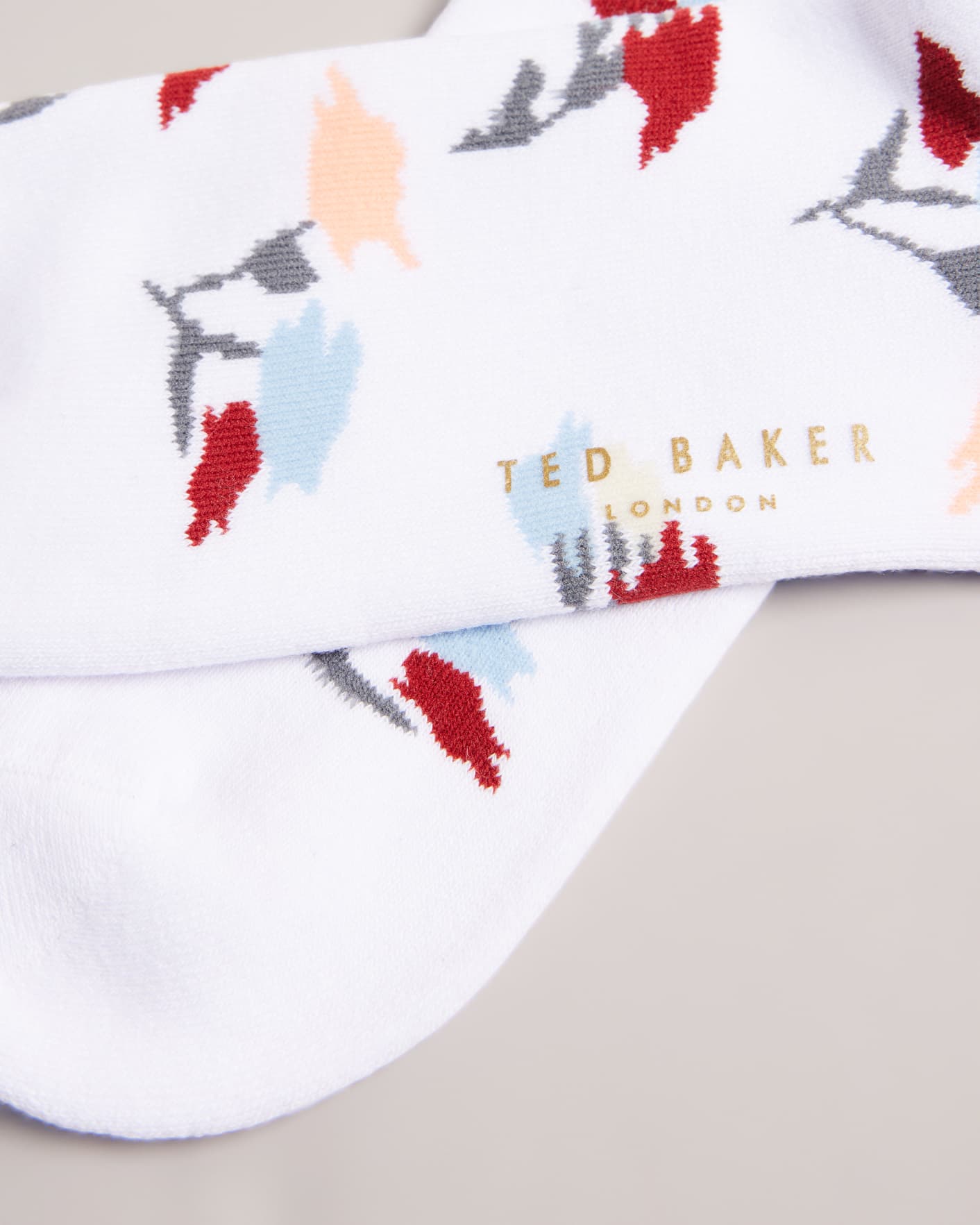 White Floral Sports Socks Ted Baker