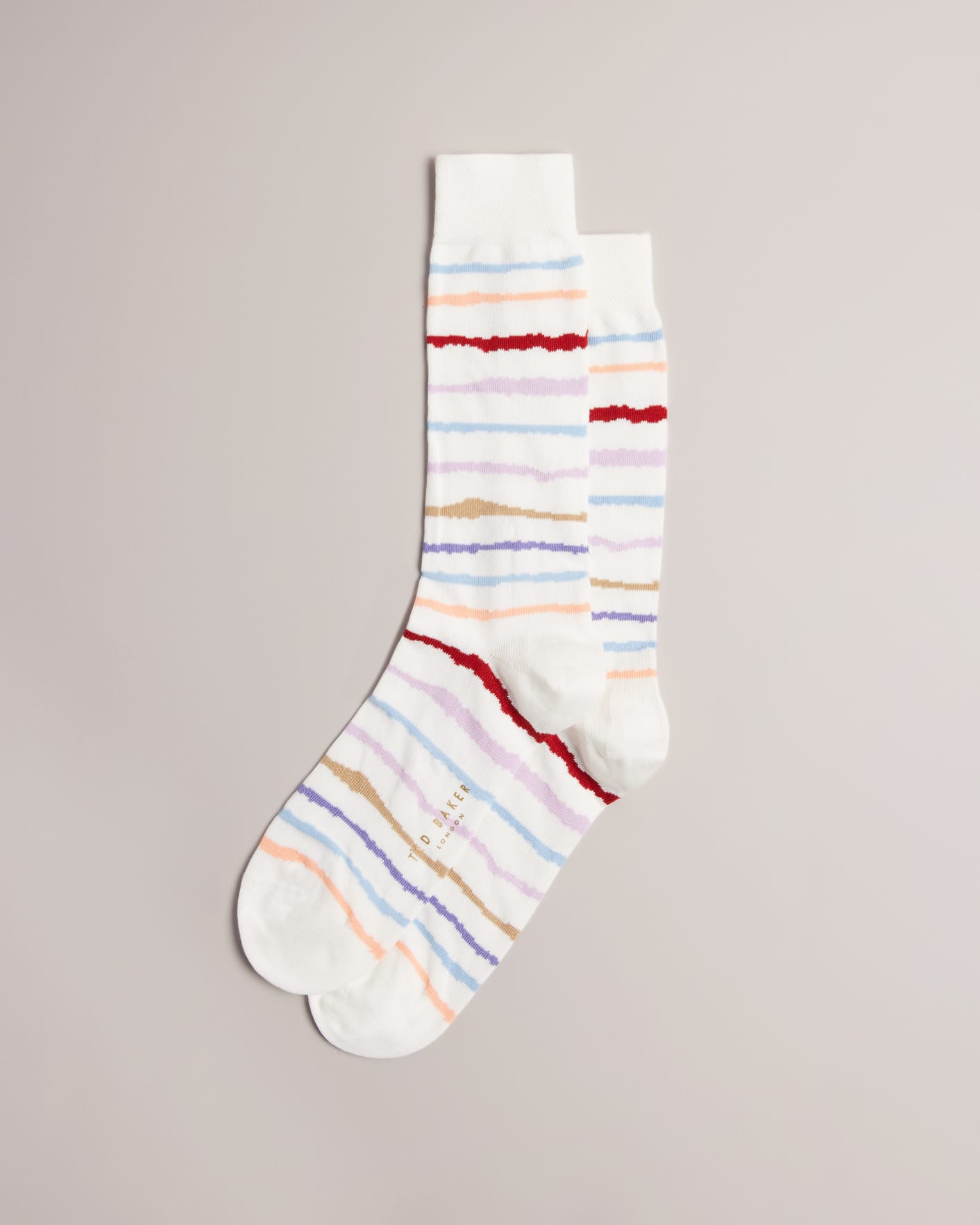 Cream Painted Stripe Socks Ted Baker