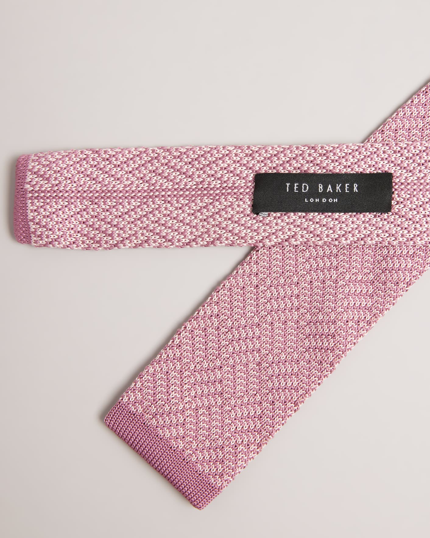 Dusky Pink Knitted Tie Ted Baker