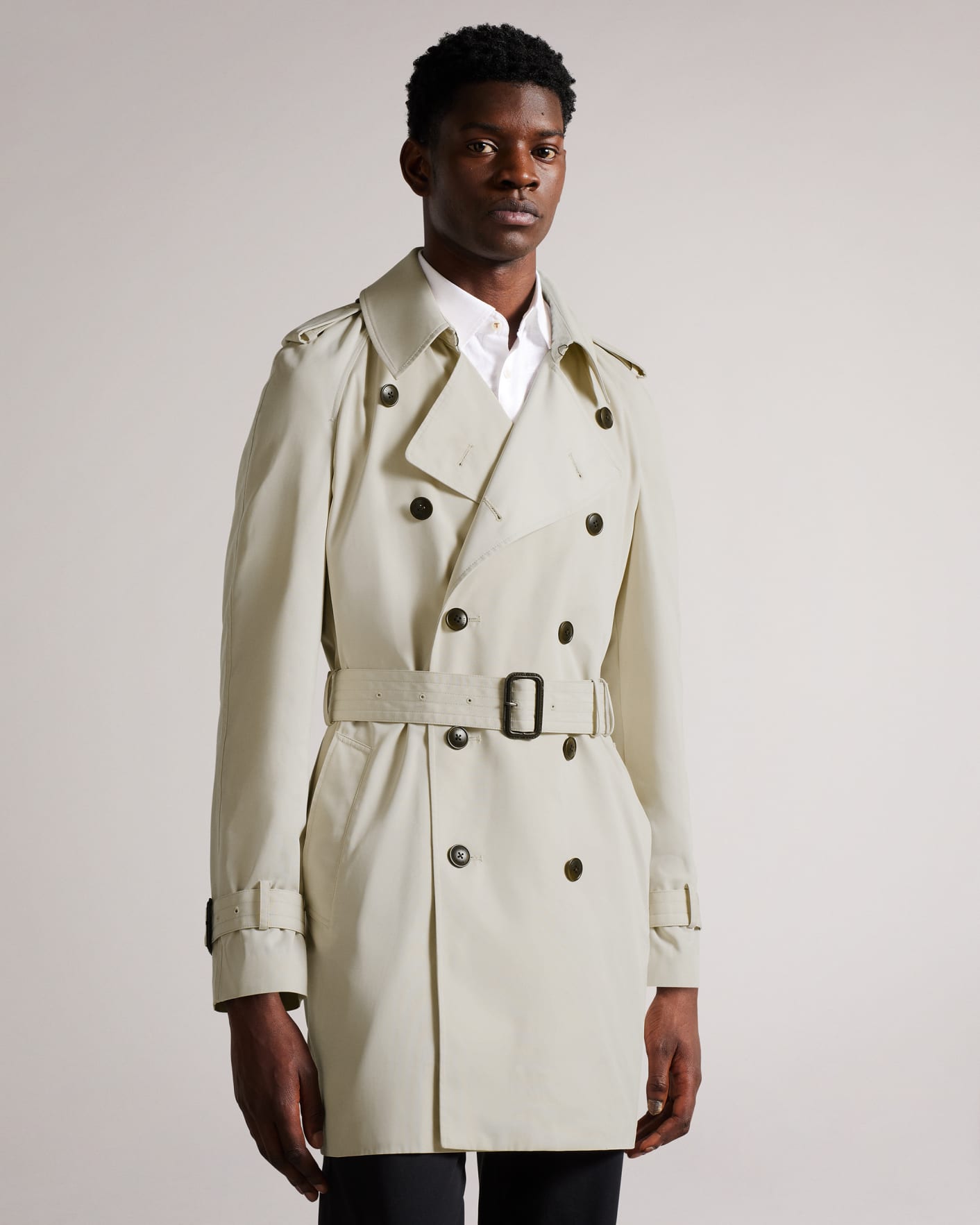 Stone Mid Length Packaway Trench Coat Ted Baker