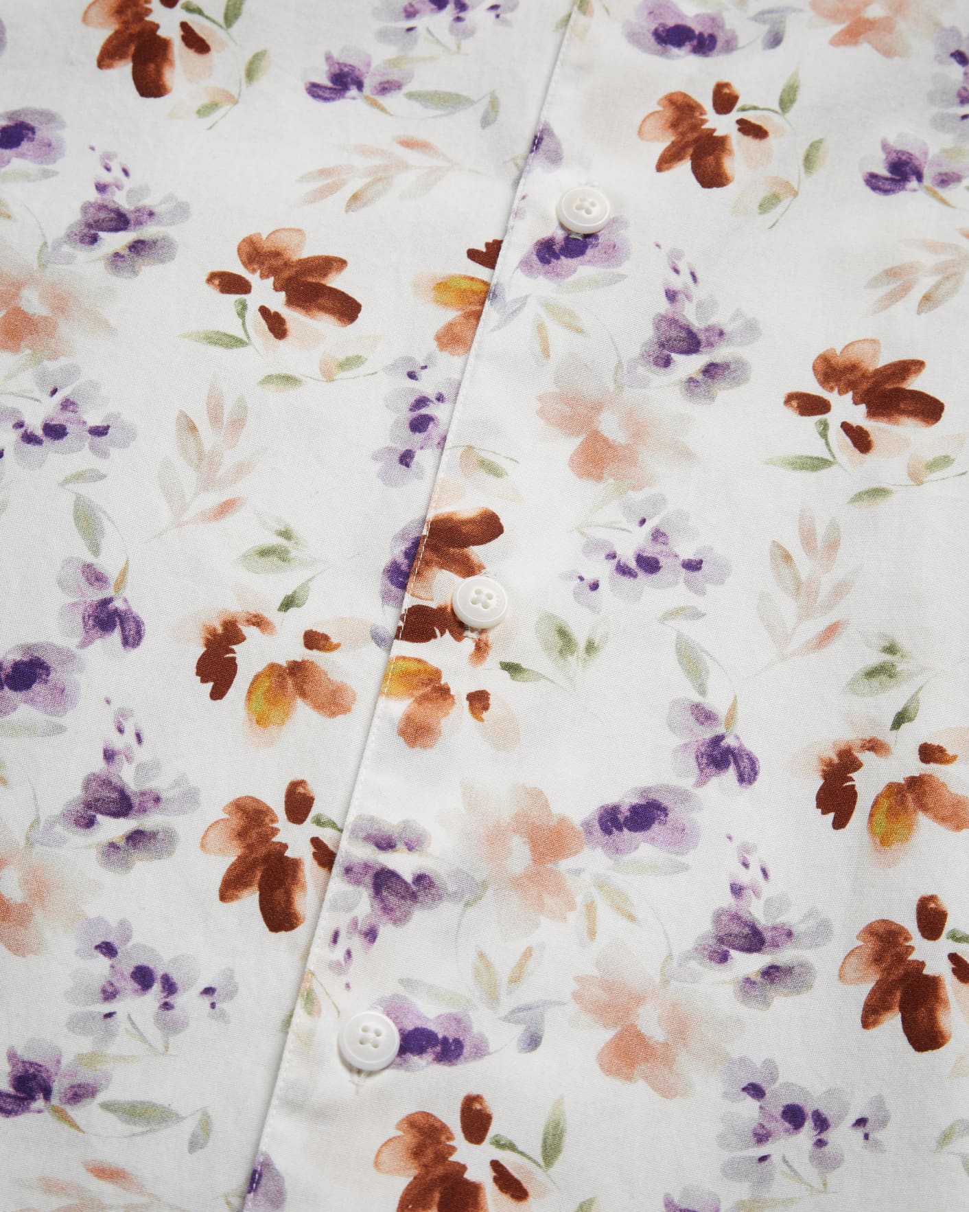 White Long Sleeve Mini Floral Print Shirt Ted Baker