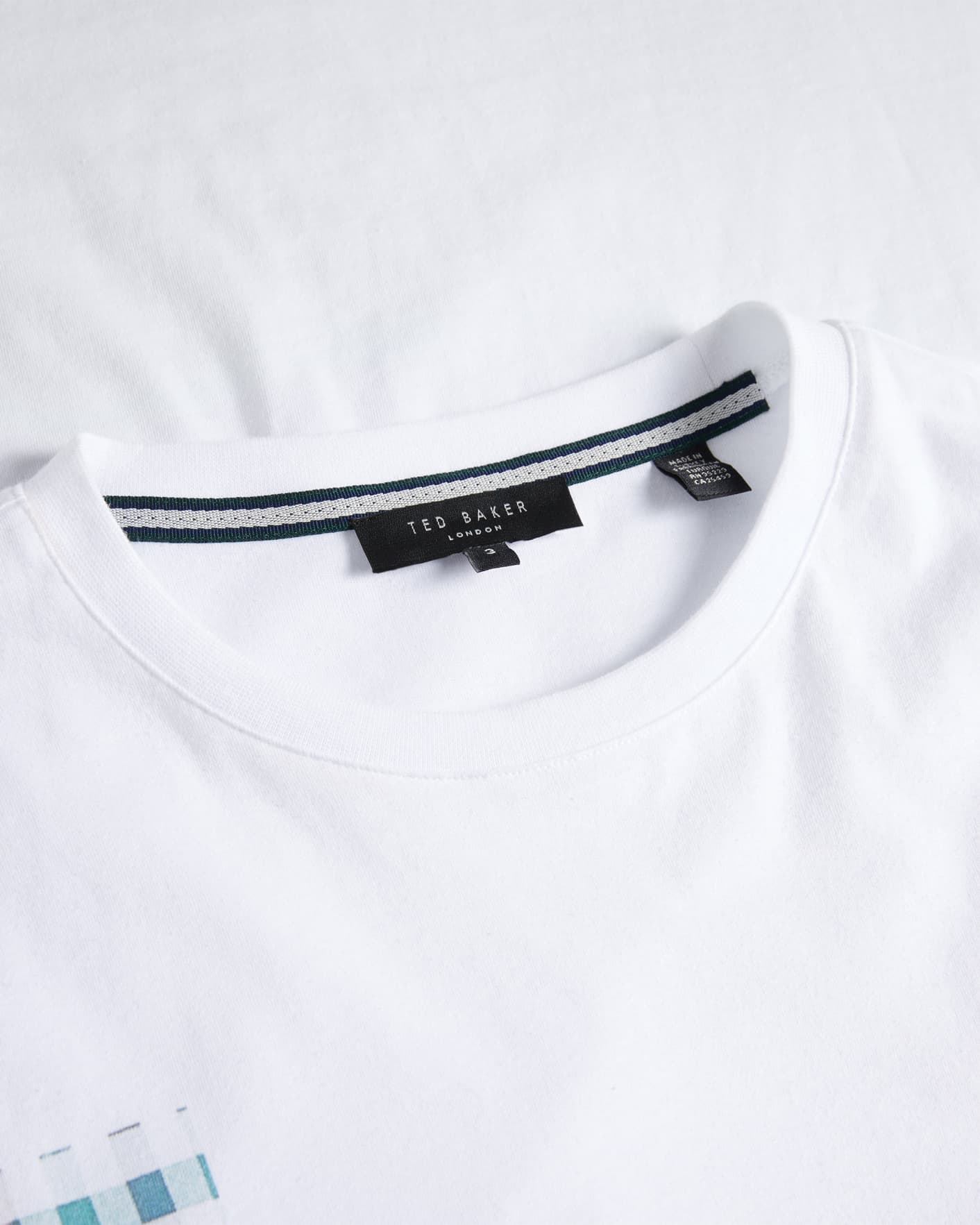 Medium Green Short Sleeve Patchwork Printed T-Shirt Ted Baker
