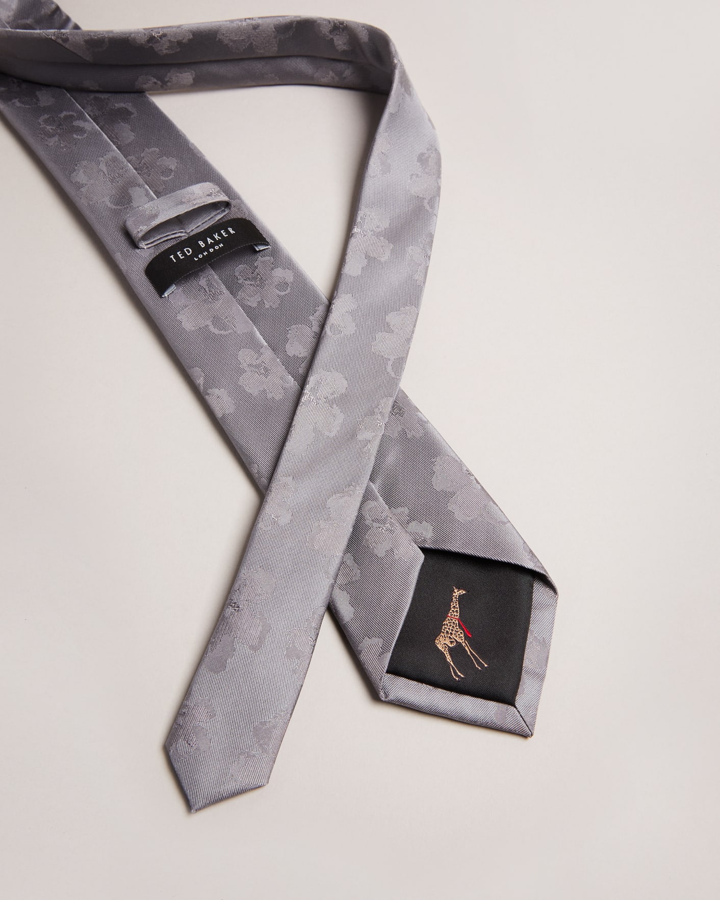 Silver Magnolia Jacquard Tie Ted Baker