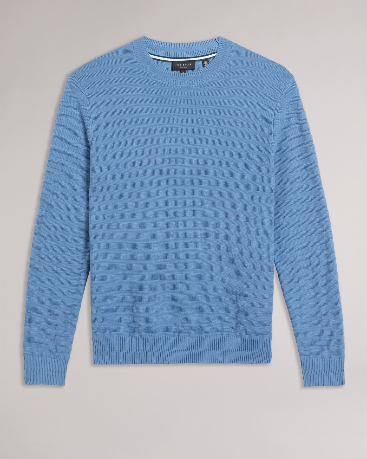 Sky Blue Long Sleeve Jumper With Textured Stitch Ted Baker