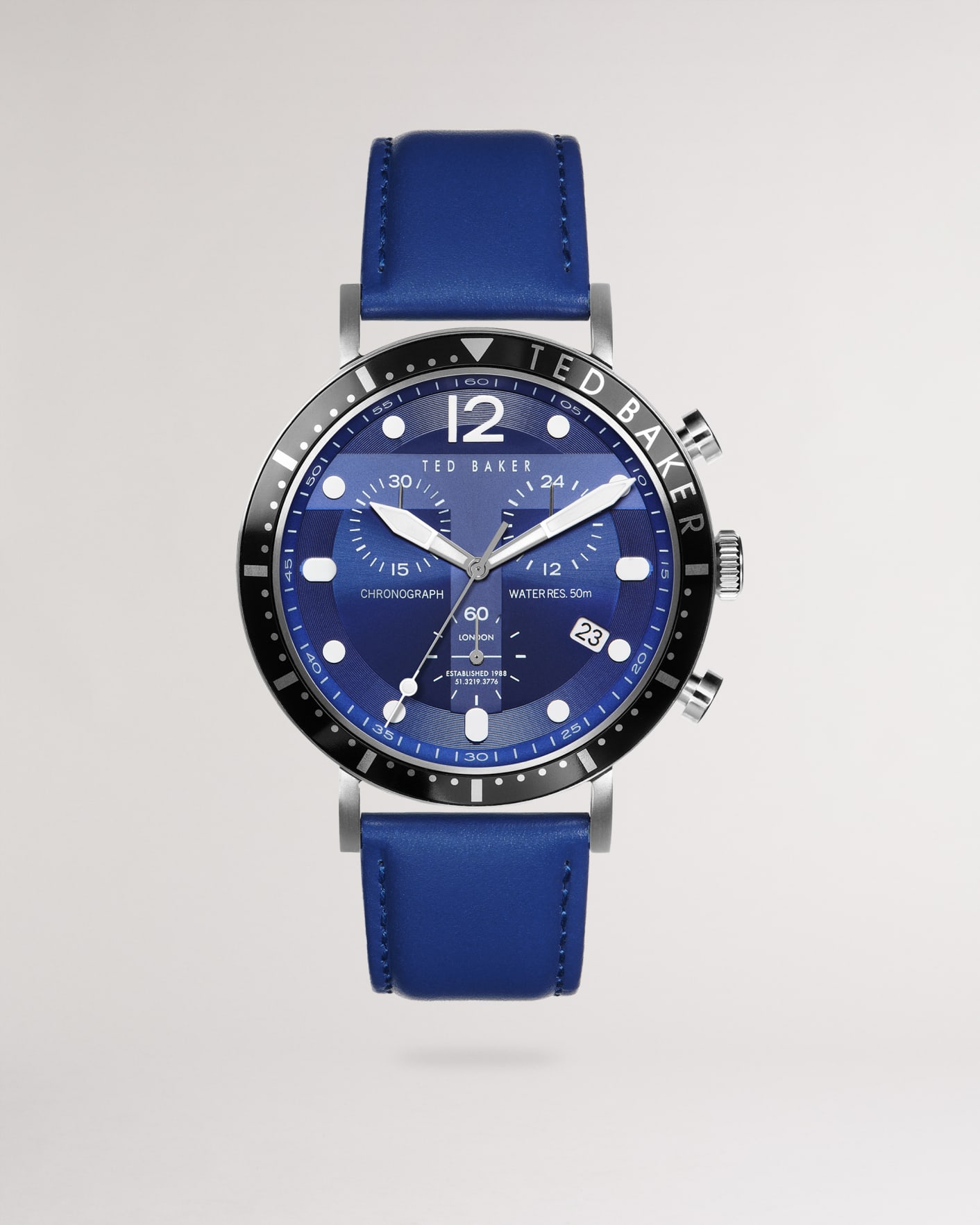 Blue Leather Strap Chronograph Watch Ted Baker