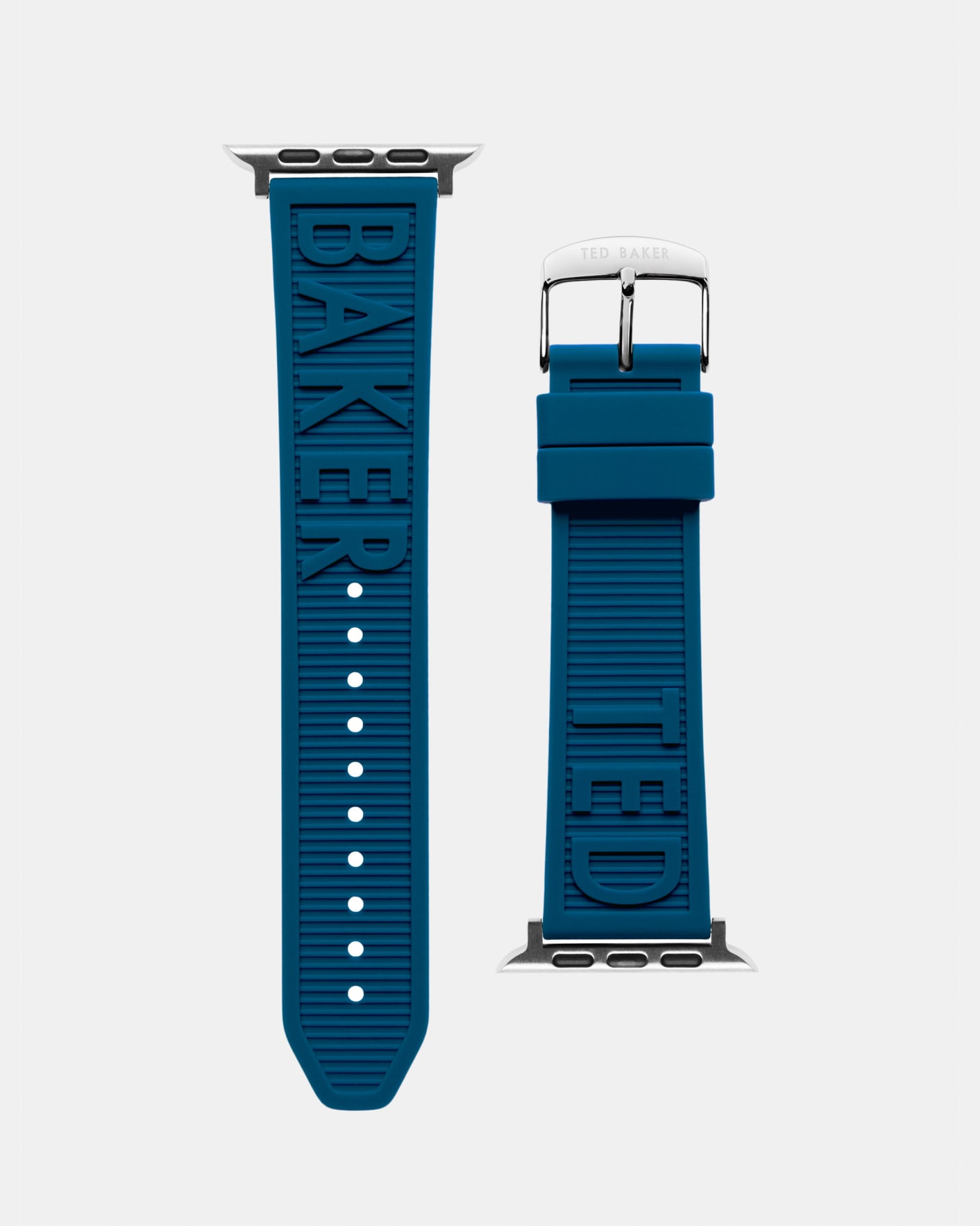 Blue Silicone Logo Apple Watch Strap Ted Baker