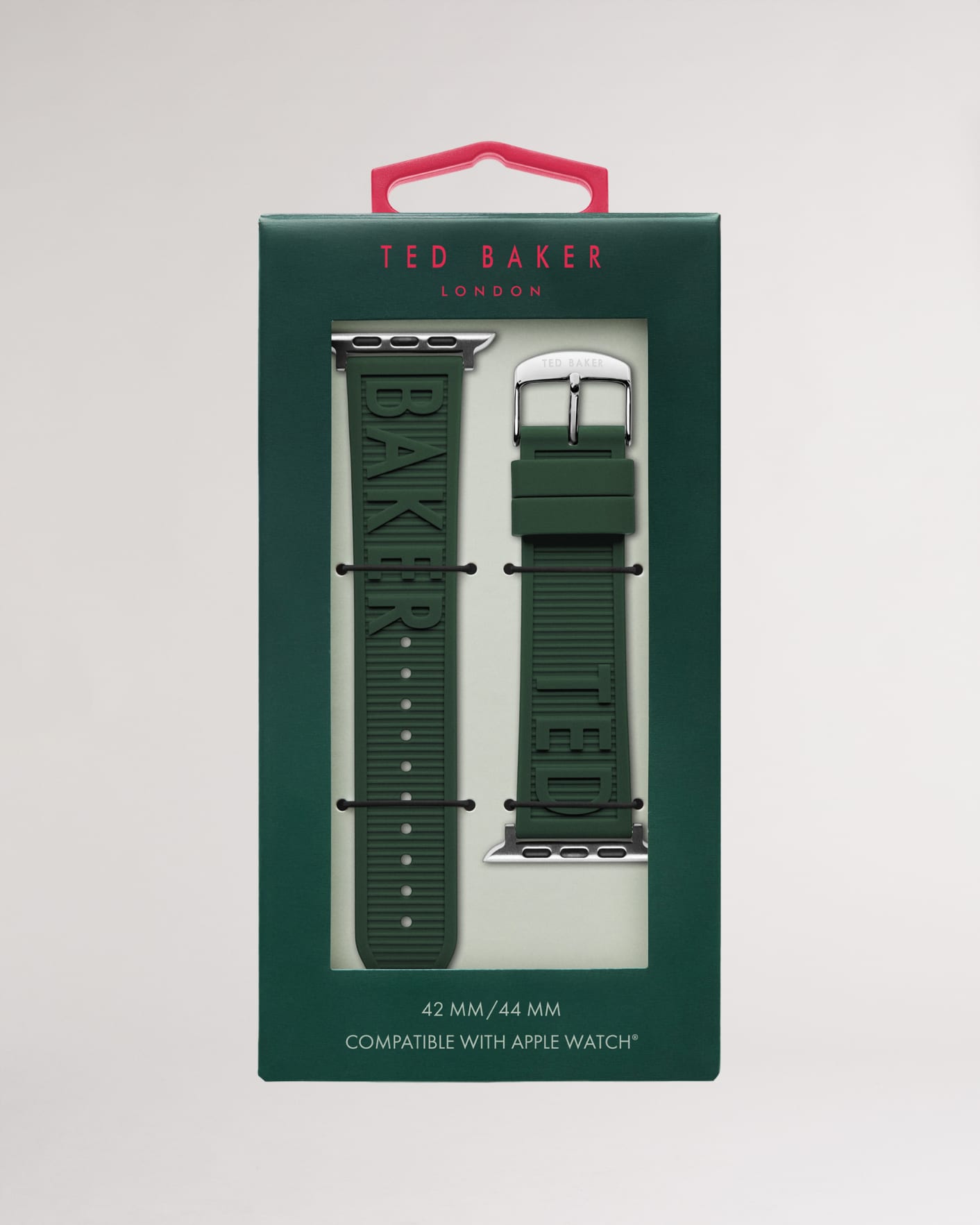 Green Silicone Logo Apple Watch Strap Ted Baker