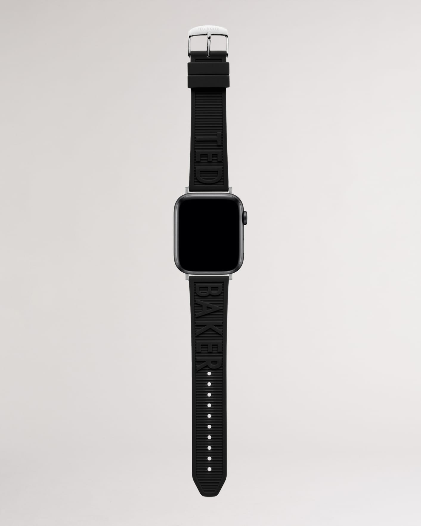 Black Silicone Logo Apple Watch Strap Ted Baker