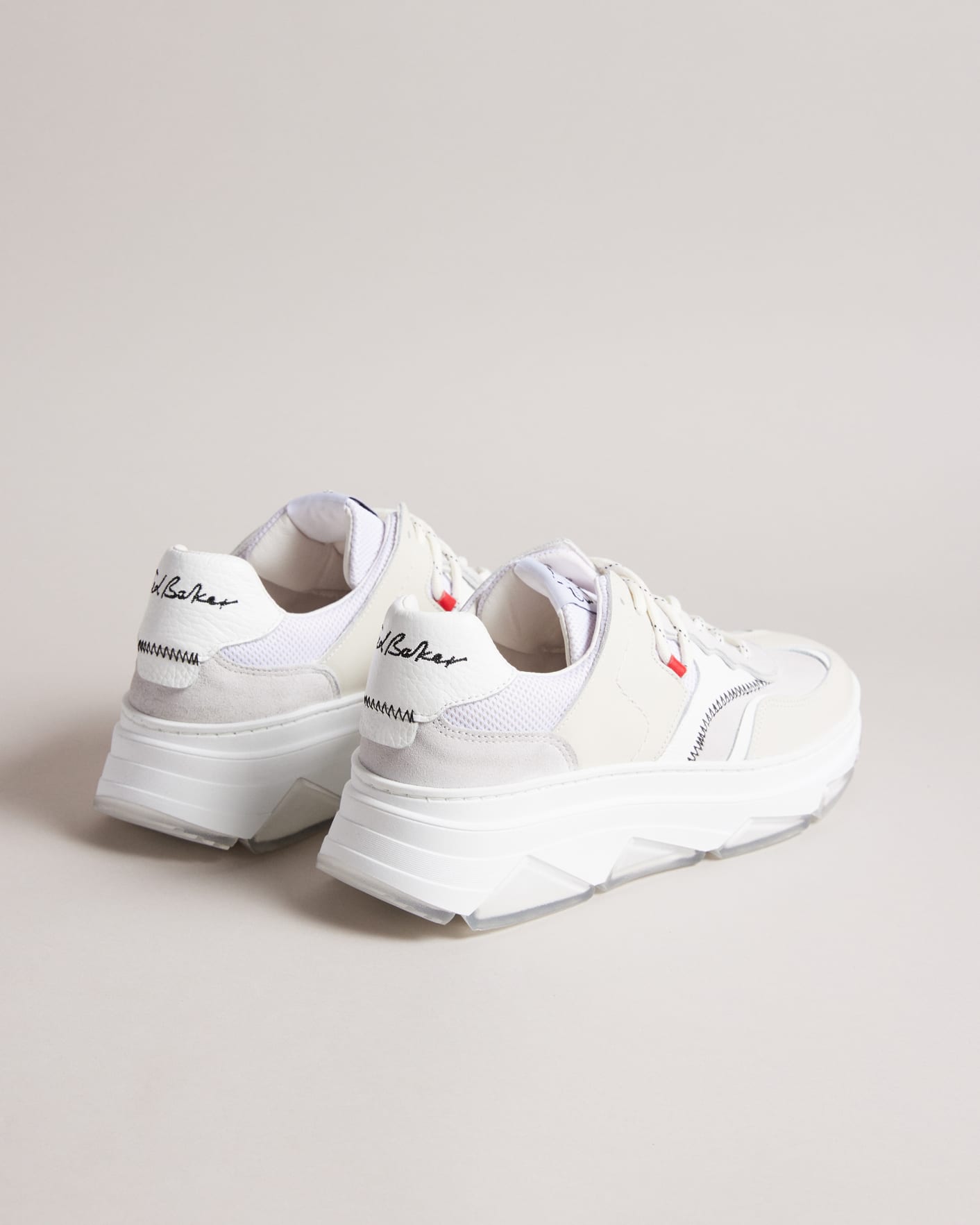 White Chunky Inflated Trainers Ted Baker
