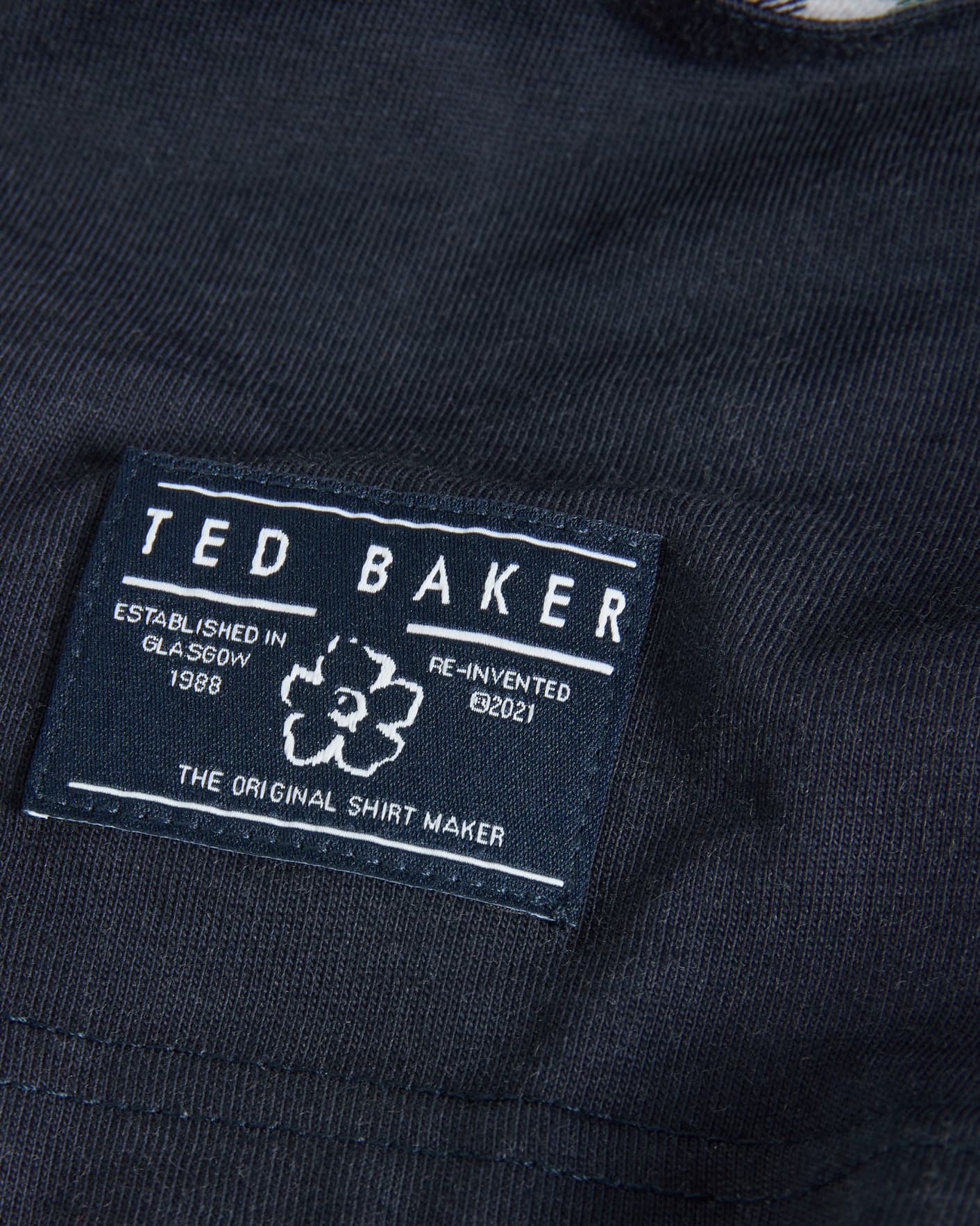 Azul Marino Camiseta Manga Corta Estampado Cuadros Ted Baker