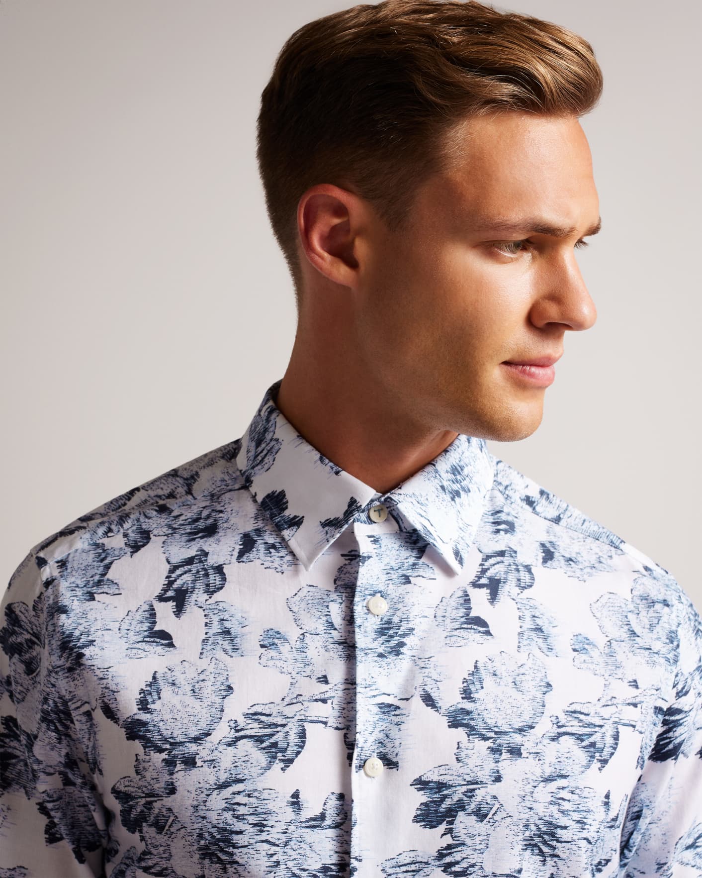 Men's floral shirt- Floral pattern men's shirt- Men's long sleeve