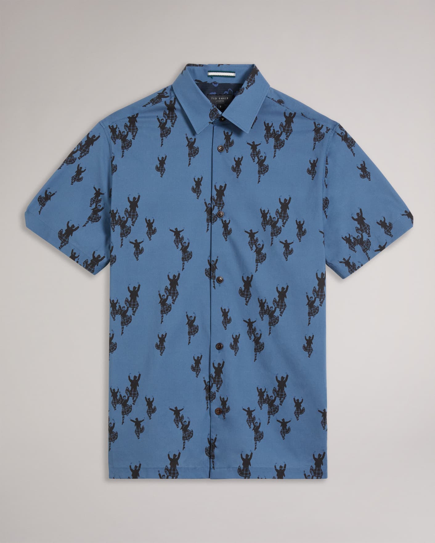 Sky Blue Short Sleeve Highland Dancer Printed Shirt Ted Baker