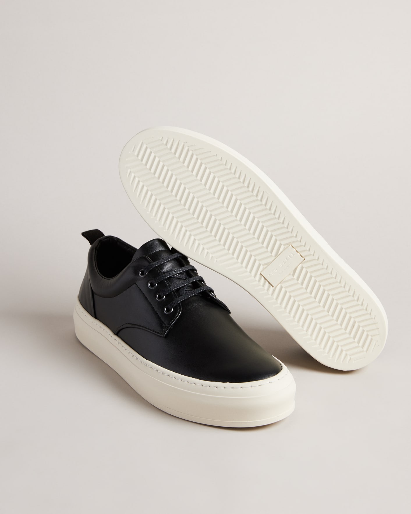 Black Softy Leather Lace up Hybrid Shoes Ted Baker