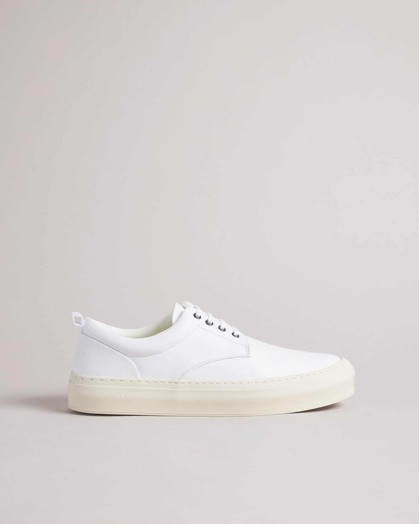 White Softy Leather Lace up Hybrid Shoes Ted Baker