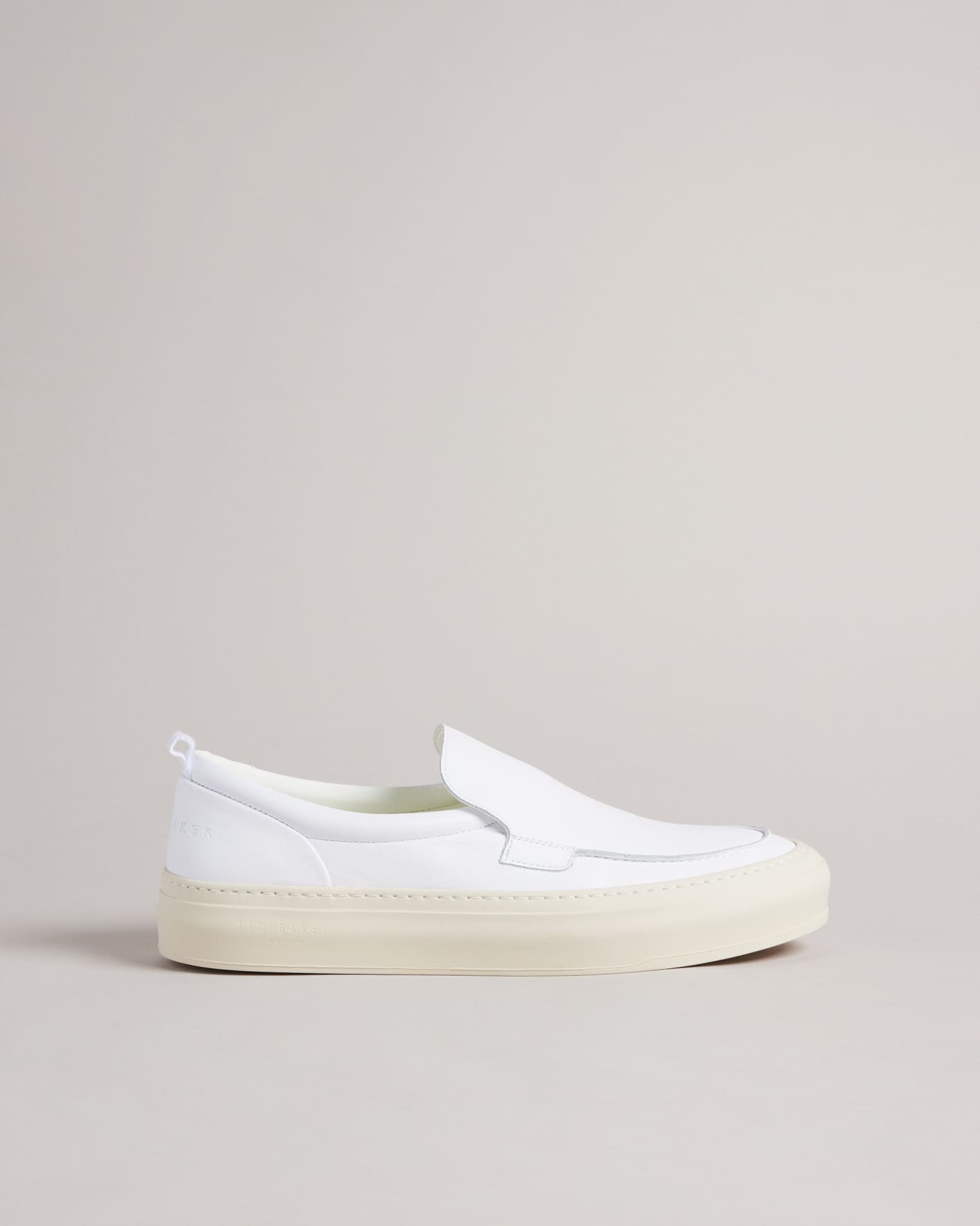 White Softy Leather Slip On Hybrid Shoes Ted Baker