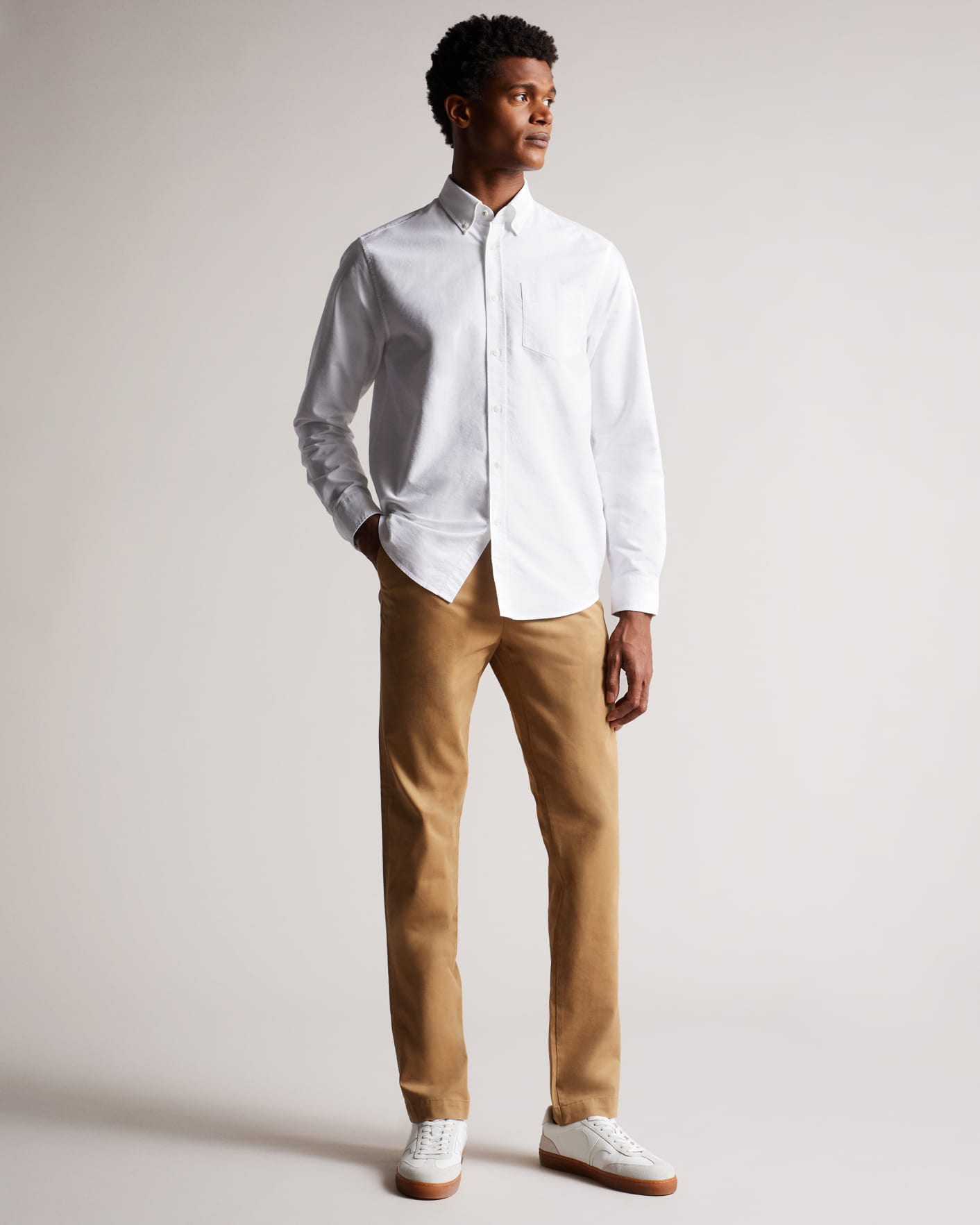 White Long Sleeve Oxford Shirt Ted Baker